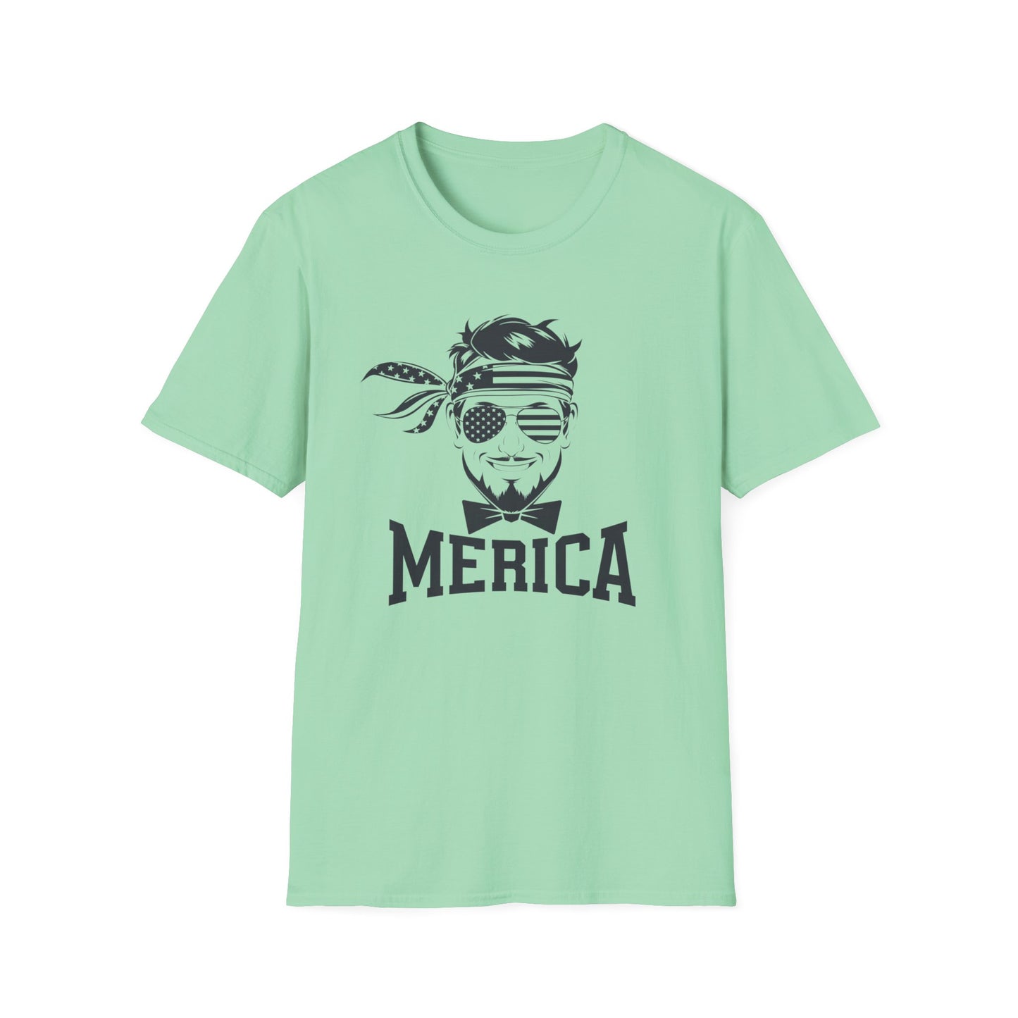 Merica Graphic T-Shirt - Softstyle Unisex Tee for Independence Day & Casual Wear