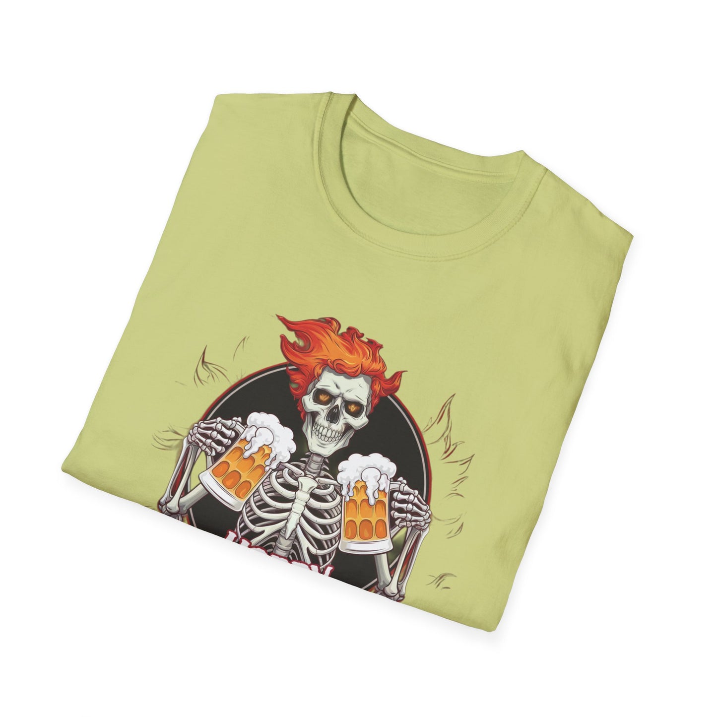 Halloween Skeleton T-Shirt, Unisex Softstyle Tee, Spooky Party Shirt, Halloween Costume Top, Gift for Halloween Lovers