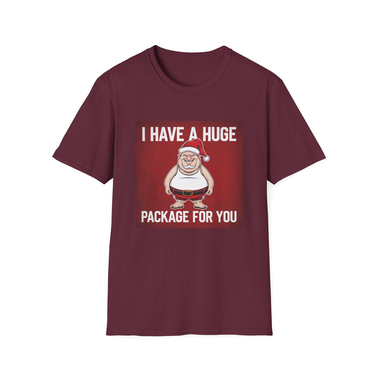 Festive Humor Unisex Softstyle T-Shirt, Funny Christmas Gift, Holiday Apparel, Santa Graphic Tee, Gifts for Him and Her