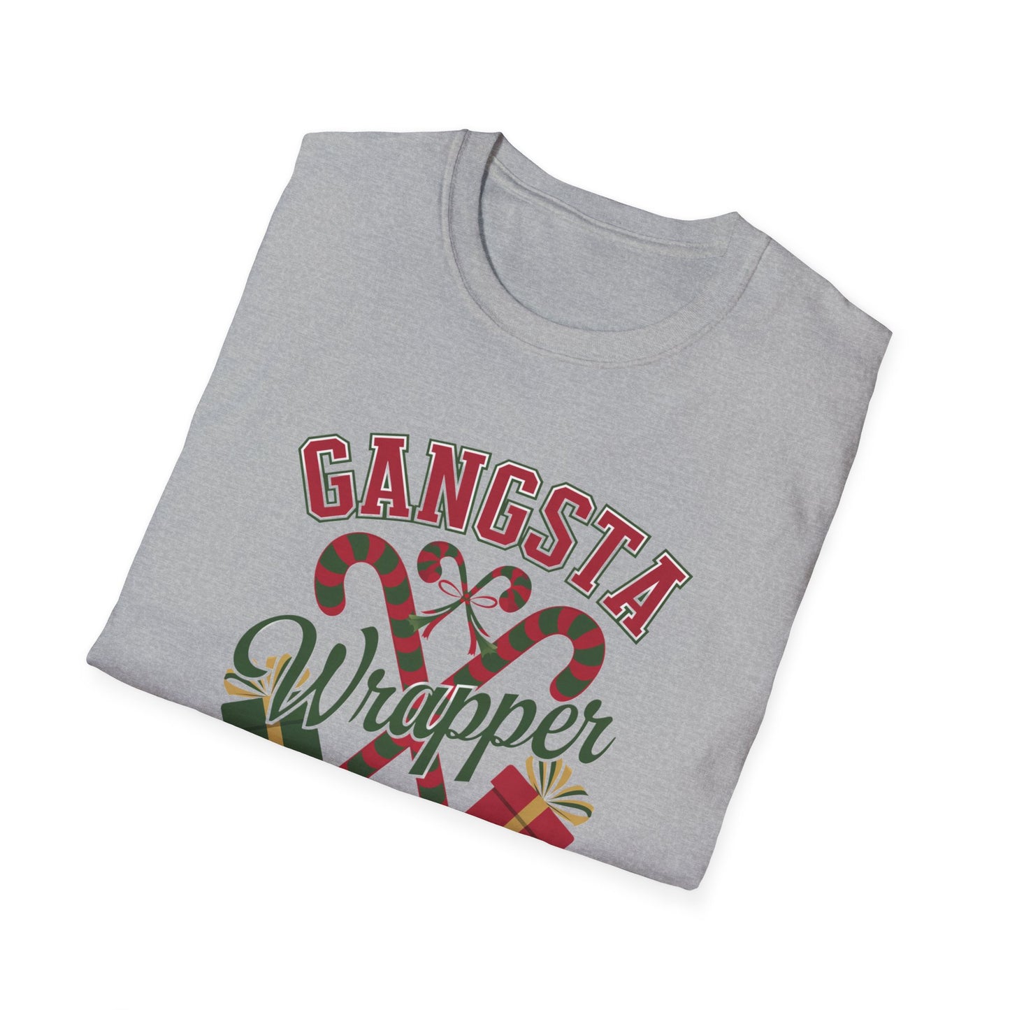 Gangsta Wrapper Unisex T-Shirt, Funny Holiday Shirt, Christmas Apparel, Gift for Him/Her, December Party Outfit, Trendy Holiday Tee