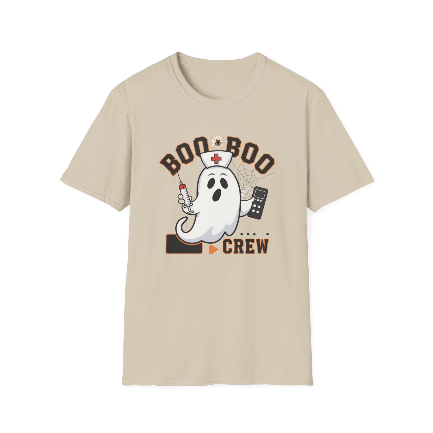 Boo Boo Crew T-Shirt, Softstyle Tee for Halloween, Ghost Nurse Shirt, Fun Family Costume Top, Spooky Comedy Dress-Up