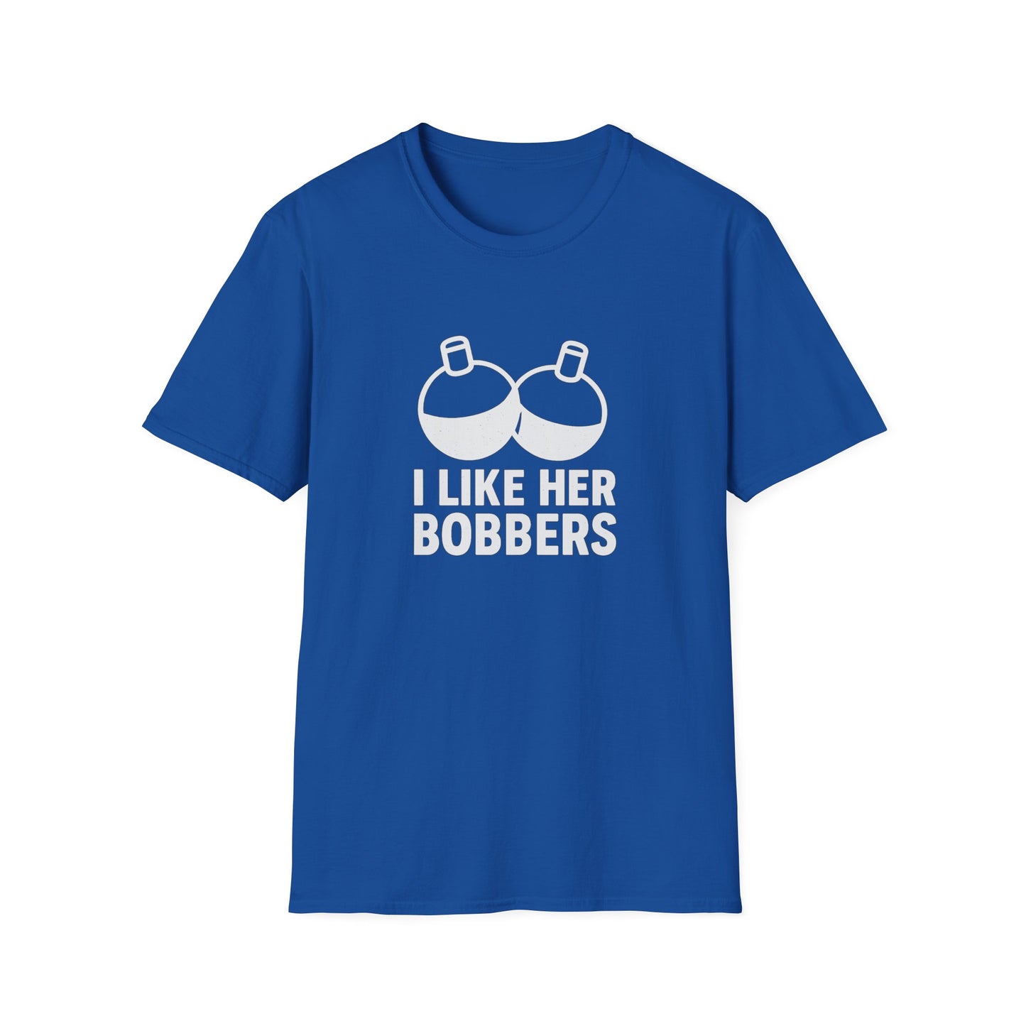 I Like Her Bobbers Unisex Softstyle T-Shirt - Fun Casual Wear for Fishing Enthusiasts