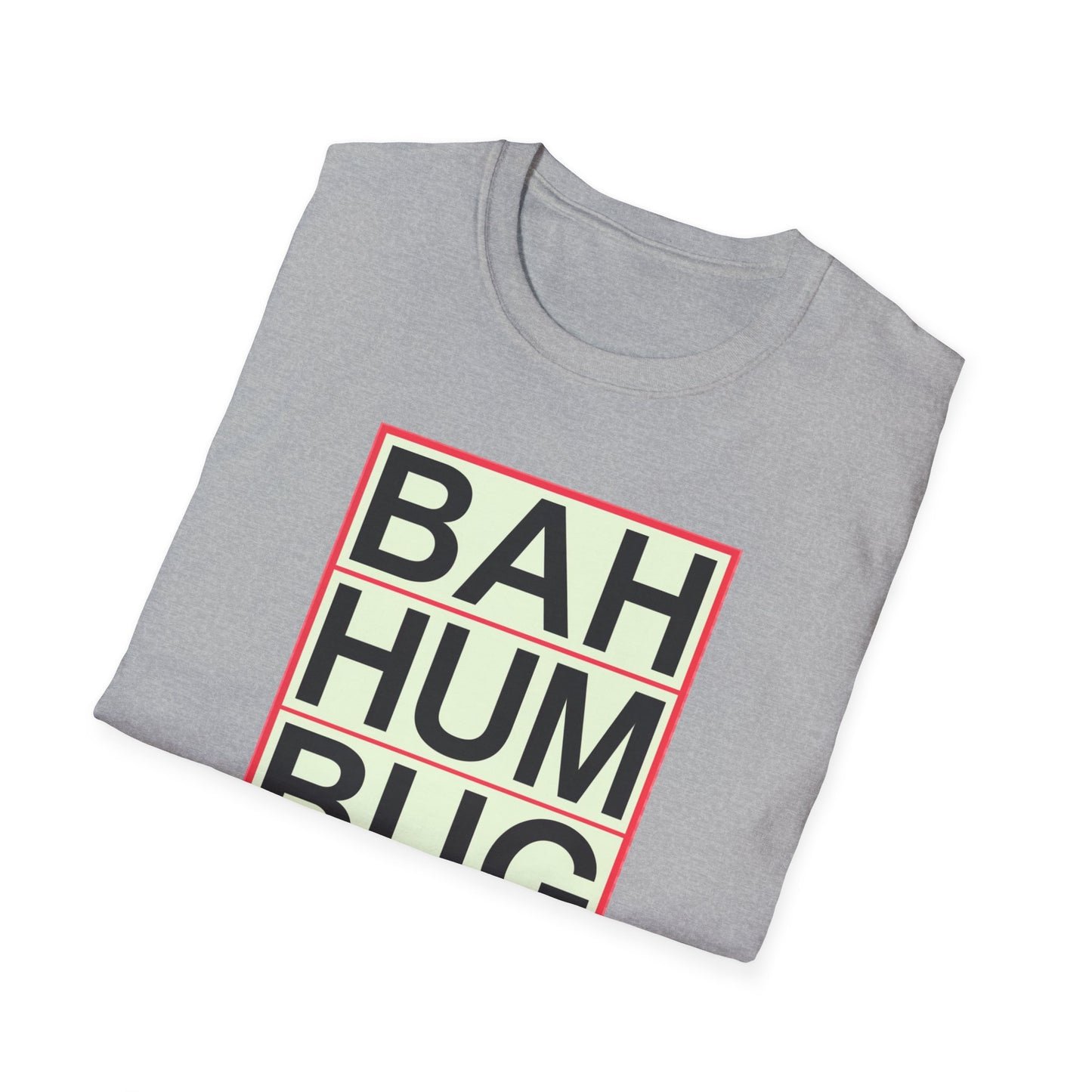 Bah Humbug Unisex Softstyle T-Shirt, Funny Christmas Shirt, Holiday Humor Tee, Gift for Grumpy Friends, Festive Casualwear