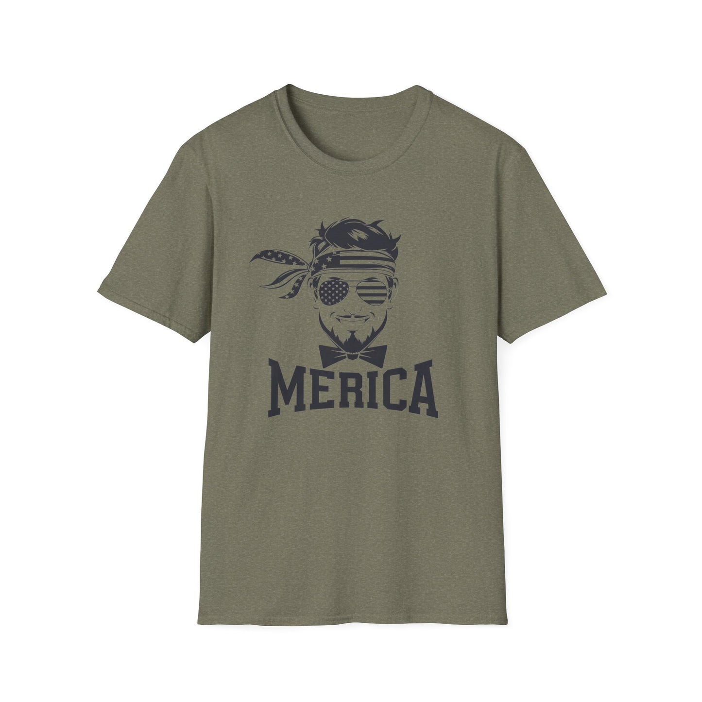 Merica Graphic T-Shirt - Softstyle Unisex Tee for Independence Day & Casual Wear
