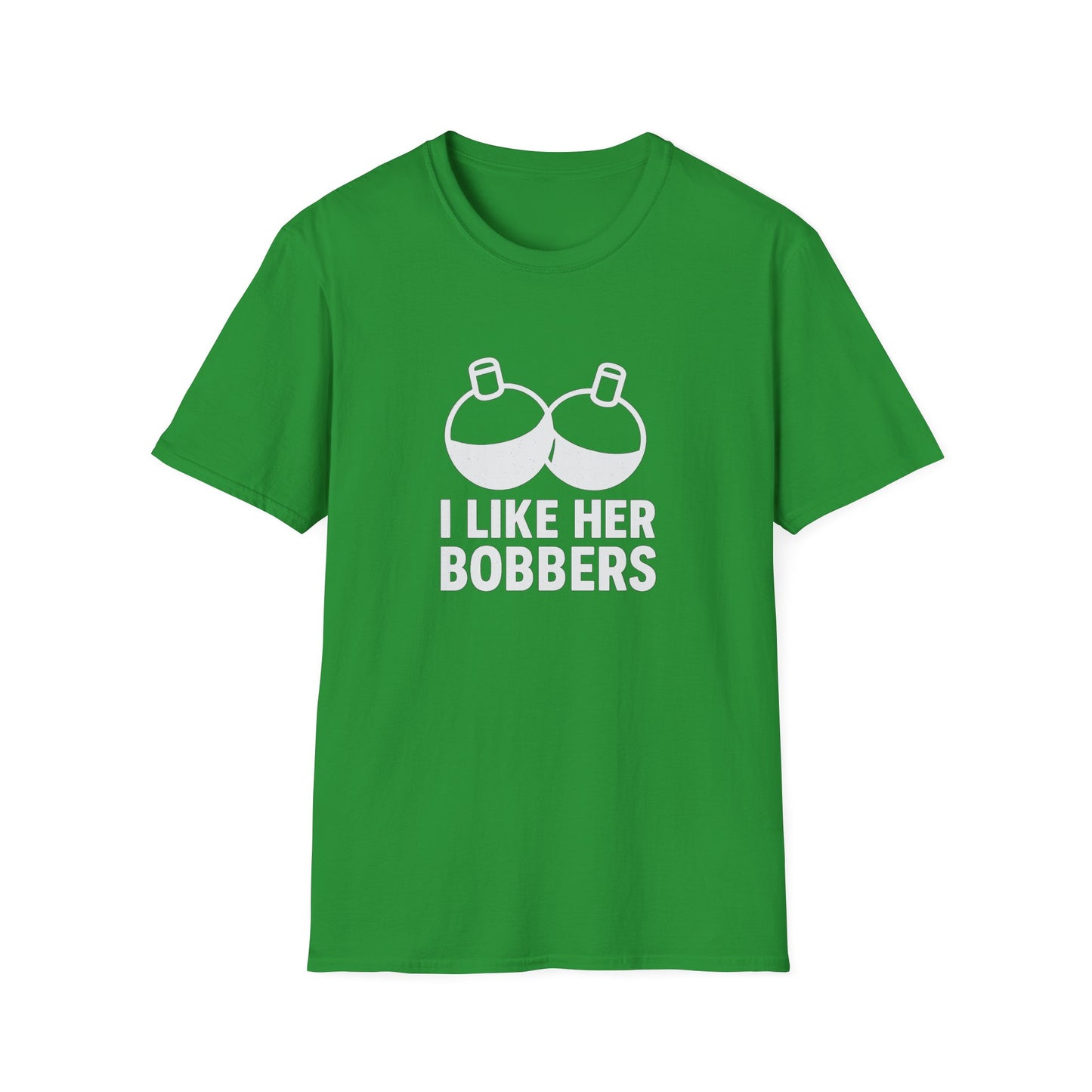 I Like Her Bobbers Unisex Softstyle T-Shirt - Fun Casual Wear for Fishing Enthusiasts