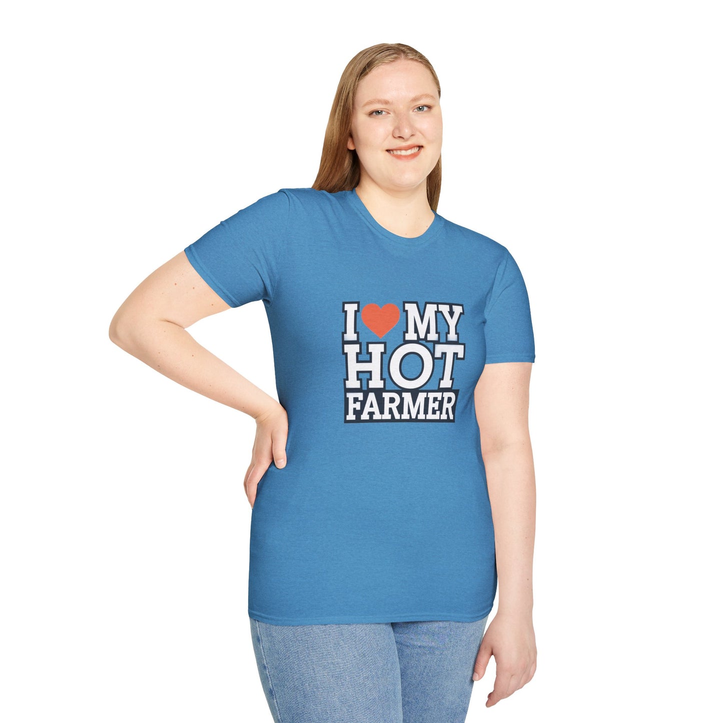 I Love My Hot Farmer Unisex Softstyle T-Shirt - Funny Farmer Gift