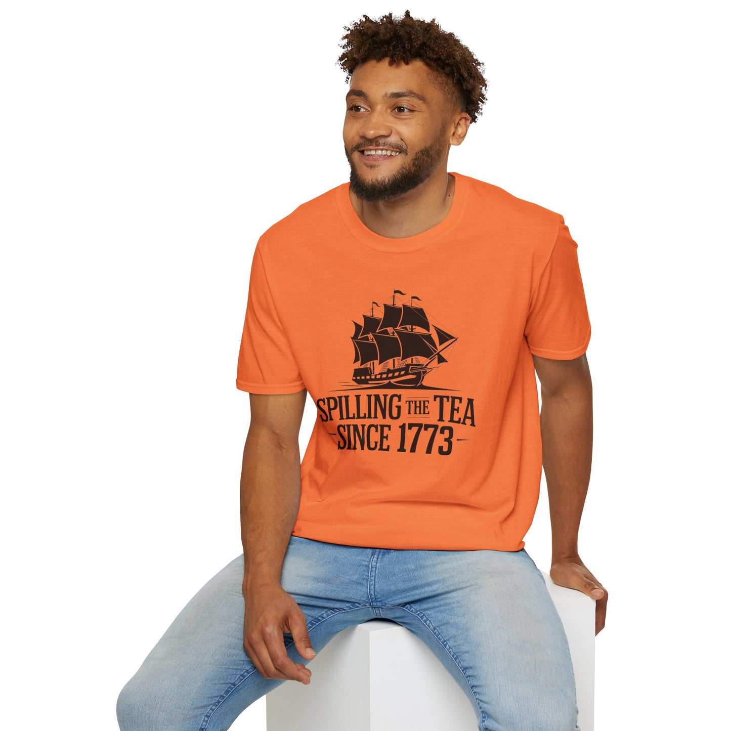 Spilling the Tea T-Shirt | Unisex Softstyle Tee for Tea Lovers and History Buffs