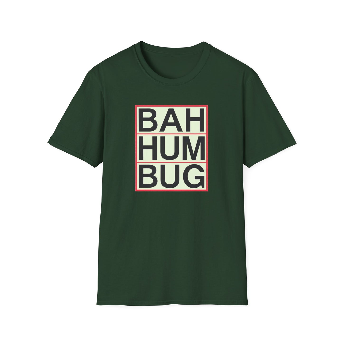 Bah Humbug Unisex Softstyle T-Shirt, Funny Christmas Shirt, Holiday Humor Tee, Gift for Grumpy Friends, Festive Casualwear