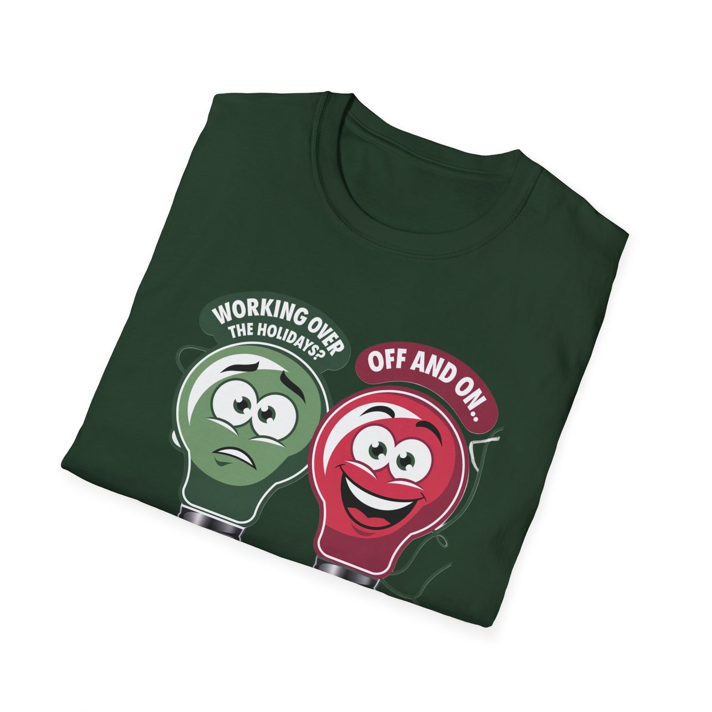 Fun Light Bulb Graphic T-Shirt, Quirky Gift for Dad, Humor Tee for Work, Perfect for Holidays, Unisex Softstyle Tee