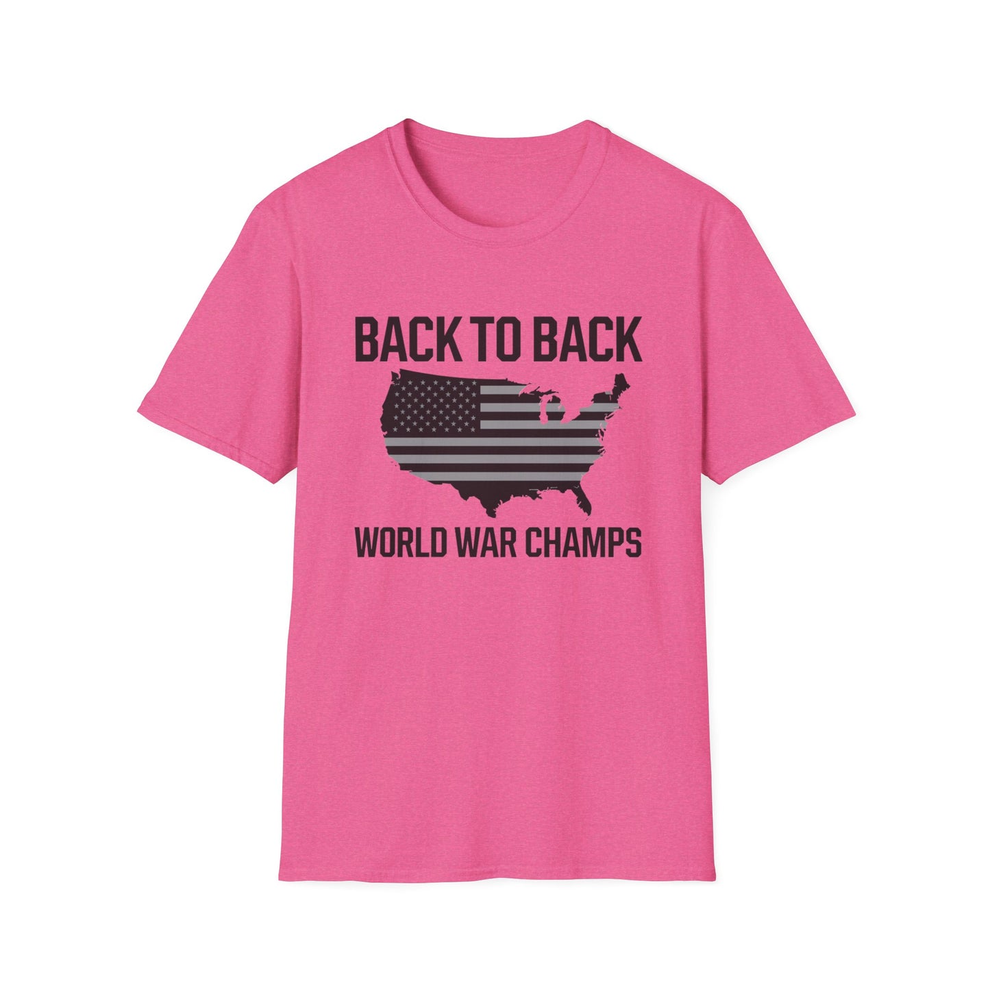 Patriotic Unisex Softstyle T-Shirt – ‘Back to Back World War Champs’