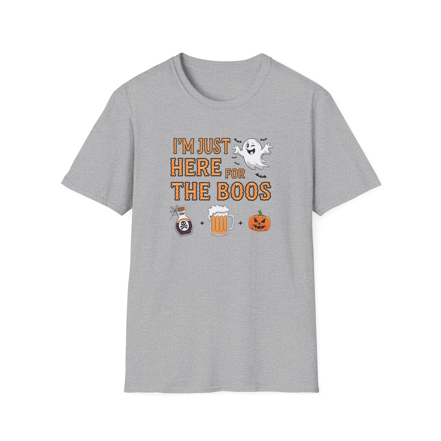 Halloween Ghost Graphic Tee, Unisex Softstyle T-Shirt, Funny Halloween Shirt, Fall Apparel, Spooky Party Outfit, Gifts for October