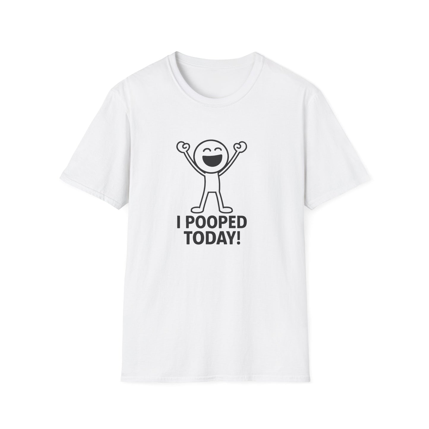 Funny Unisex Softstyle T-Shirt - "I Pooped Today!" Playful Humor Tee for Kids and Adults
