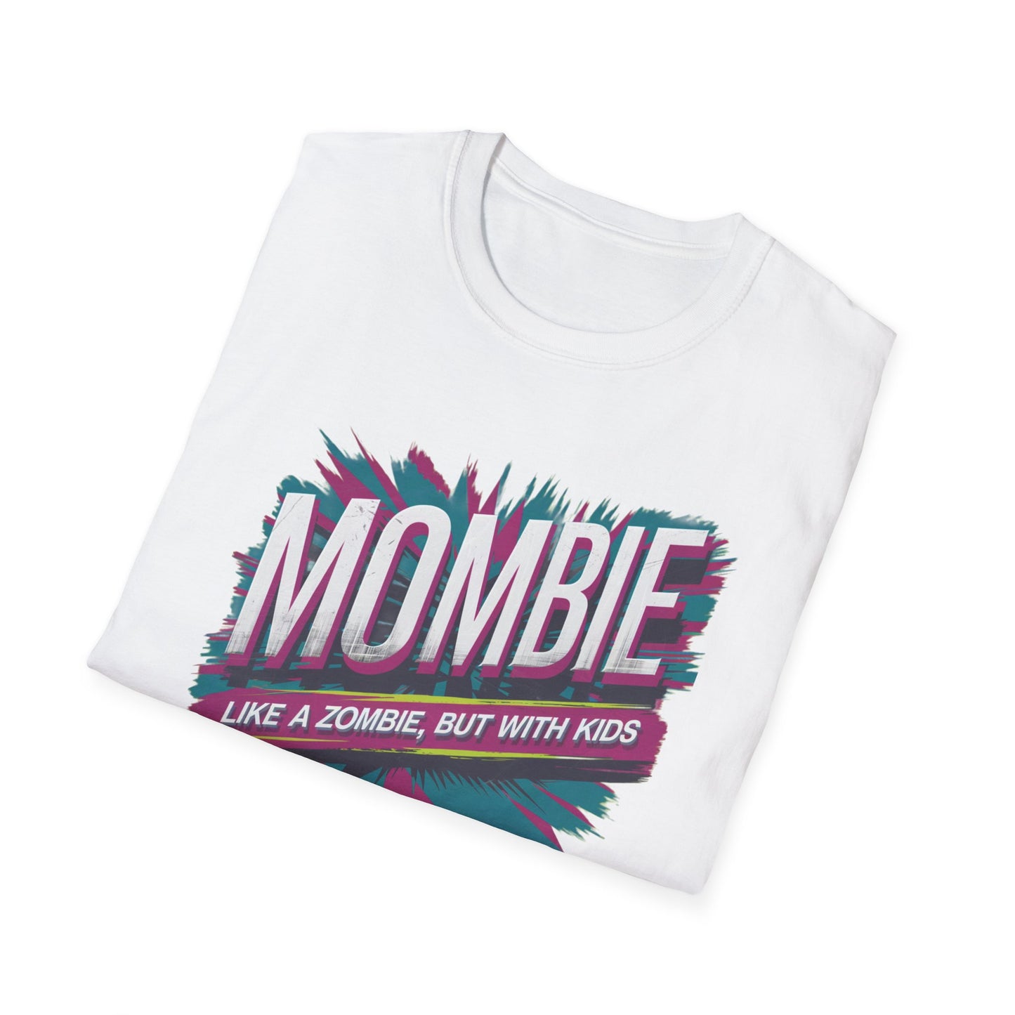 Mombie T-Shirt - Funny Parenting Gift, Unisex Softstyle Tee, Perfect for Moms, Halloween, Gift for New Moms, Casual Wear