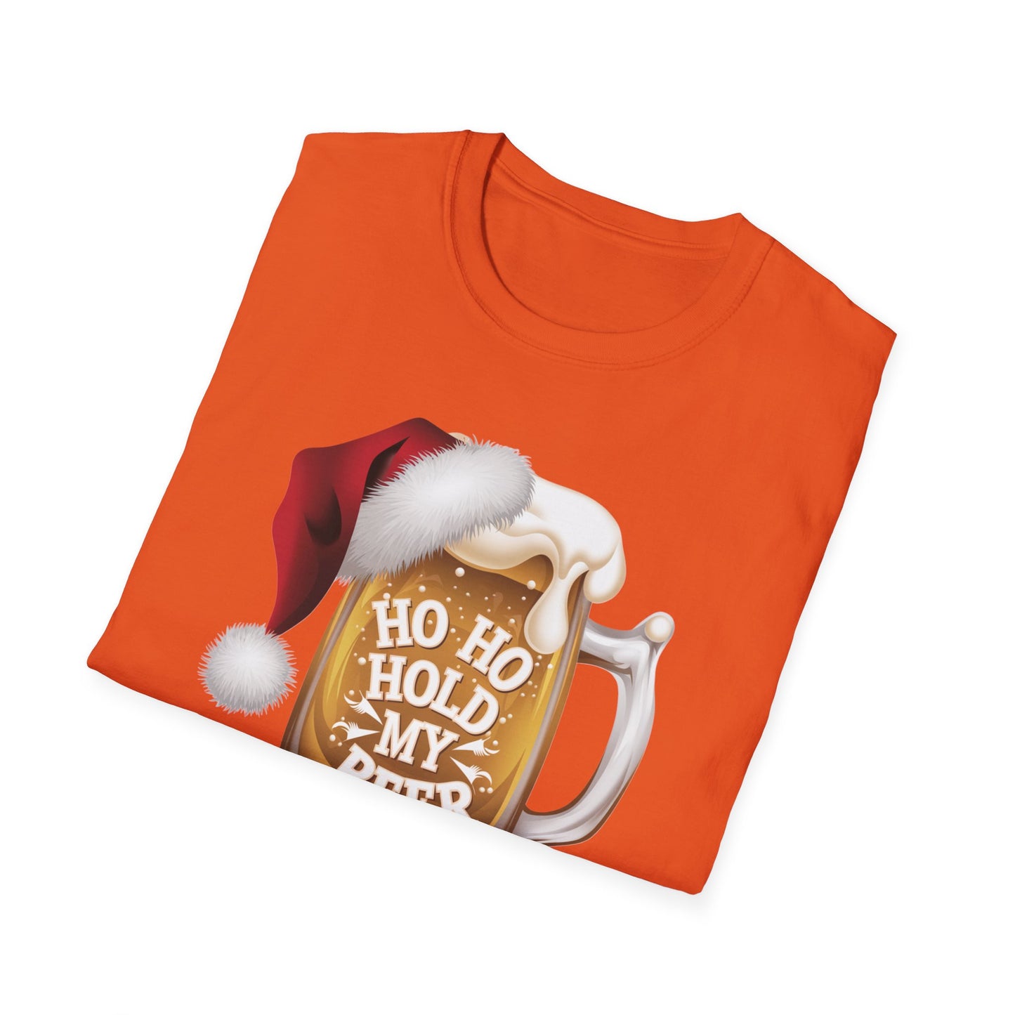 Funny Christmas T-Shirt, Ho Ho Hold My Beer Shirt, Holiday Party Tee, Unisex Graphic Tee, Gift for Beer Lovers