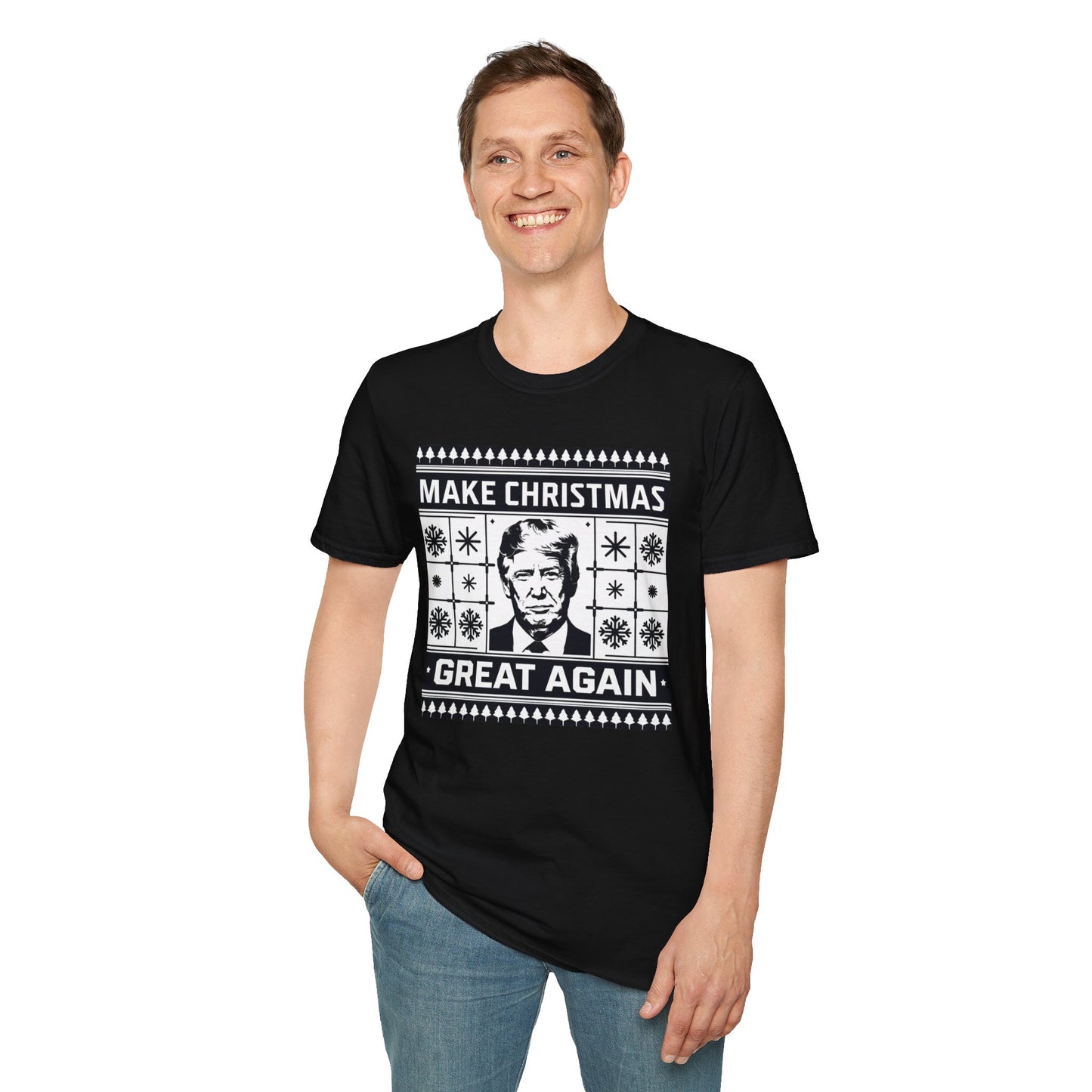 Christmas Humor T-Shirt, Unisex Holiday Tee, Make Christmas Great Again Shirt, Funny Xmas Apparel, Gift for Trump Fans