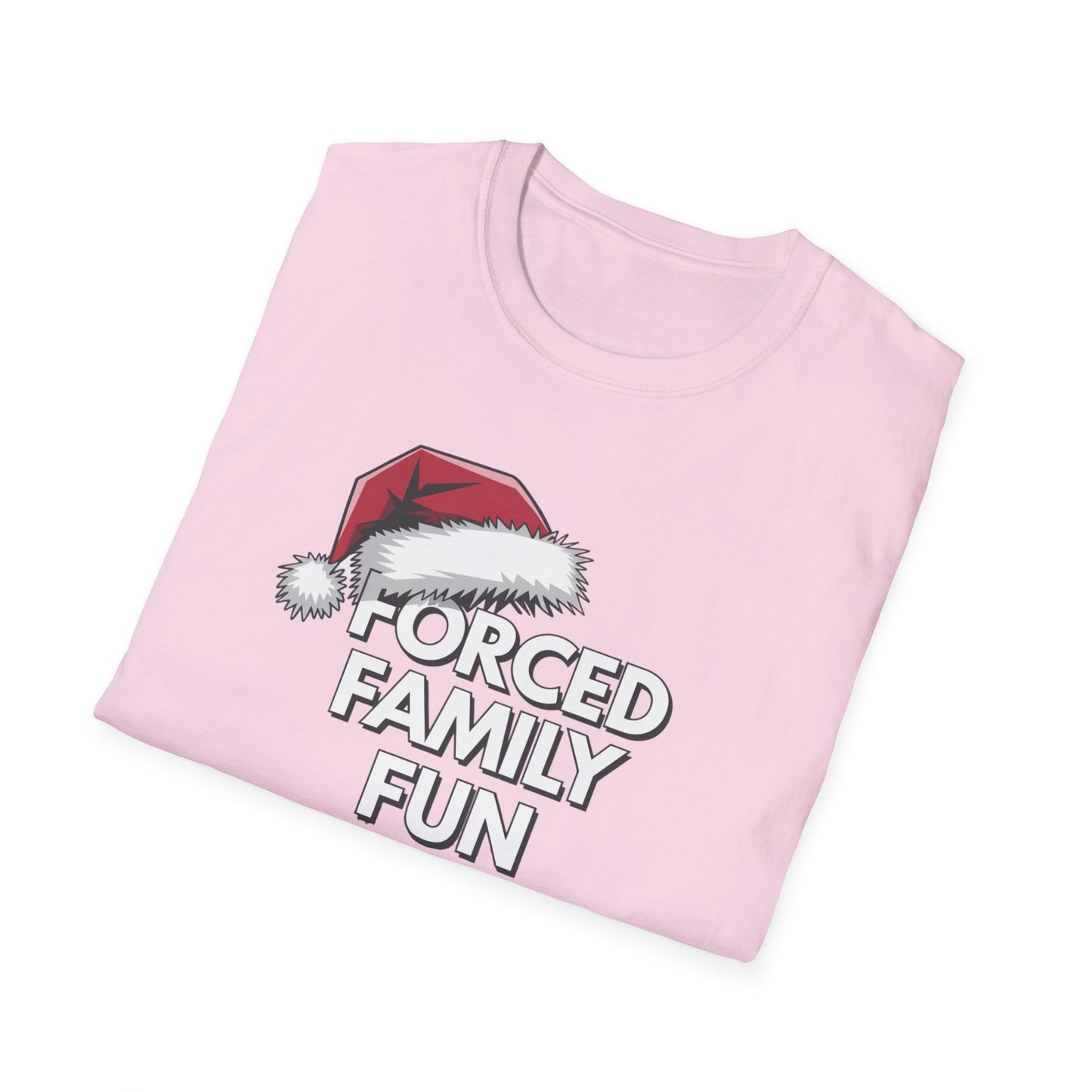 Forced Family Fun T-Shirt | Unisex Holiday Tee, Christmas Gift, Family Reunion Wear, Funny Christmas Shirt, Softstyle Tee