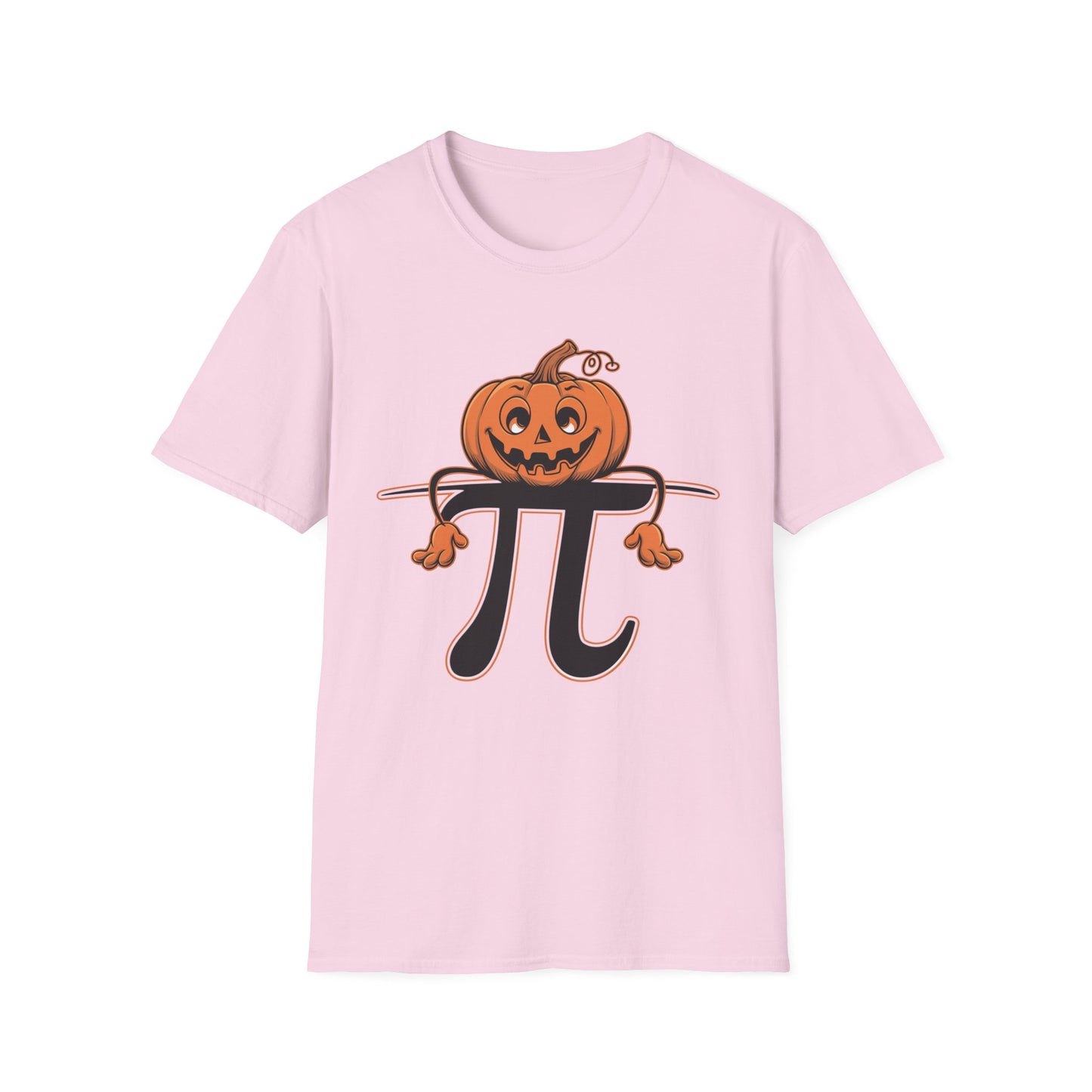Funny Pumpkin Pi Unisex Softstyle T-Shirt - Halloween Tee, Math Lover Shirt, Fall Apparel, Seasonal Gift, Casual Outfit