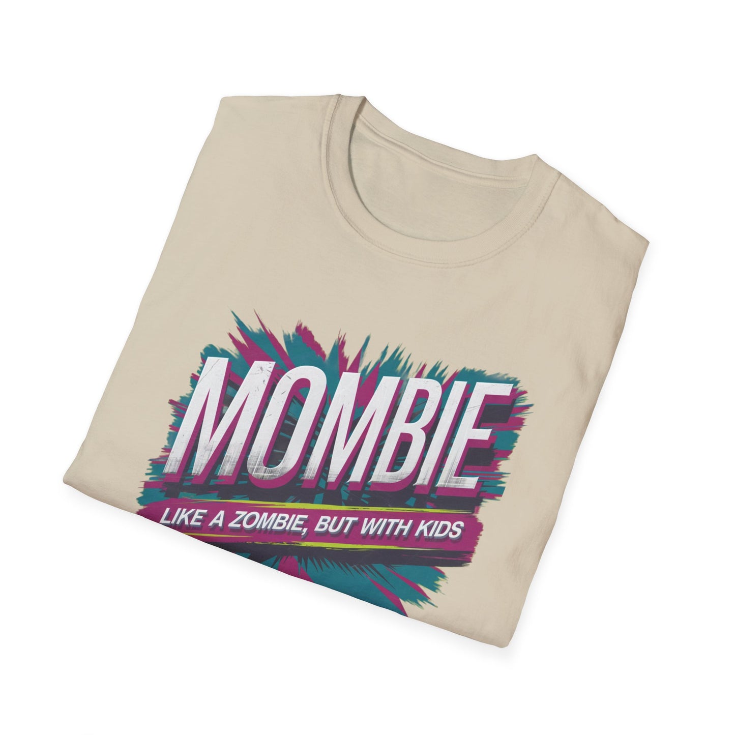 Mombie T-Shirt - Funny Parenting Gift, Unisex Softstyle Tee, Perfect for Moms, Halloween, Gift for New Moms, Casual Wear