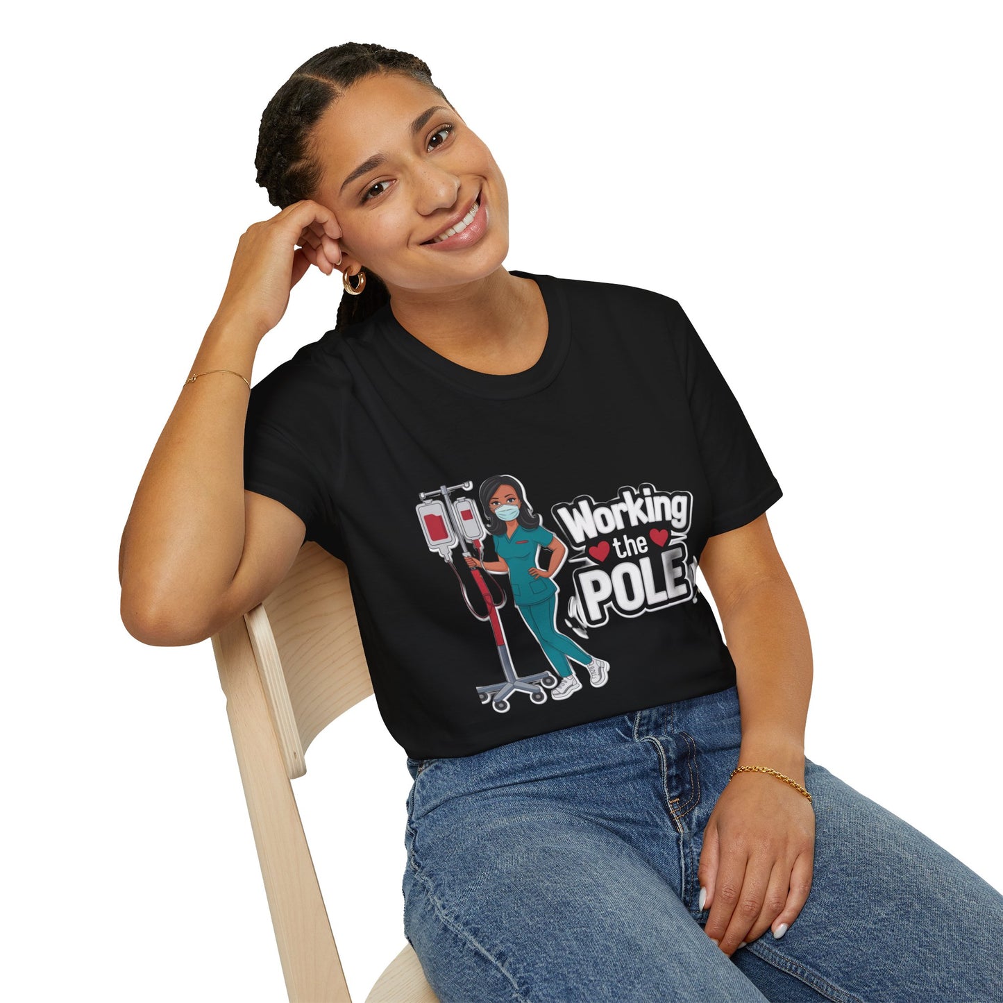 Healthcare Hero Unisex T-Shirt - Working the POLE Design
