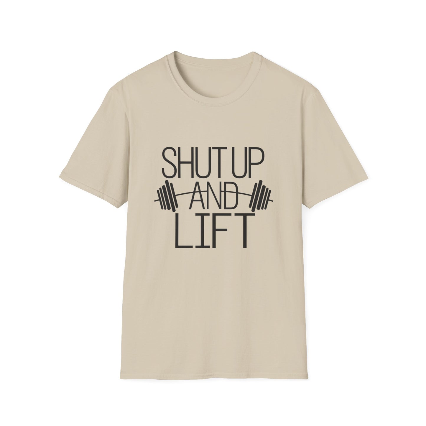 Fitness Motivation T-Shirt - "Shut Up and Lift" - Unisex Softstyle Tee for Gym Enthusiasts