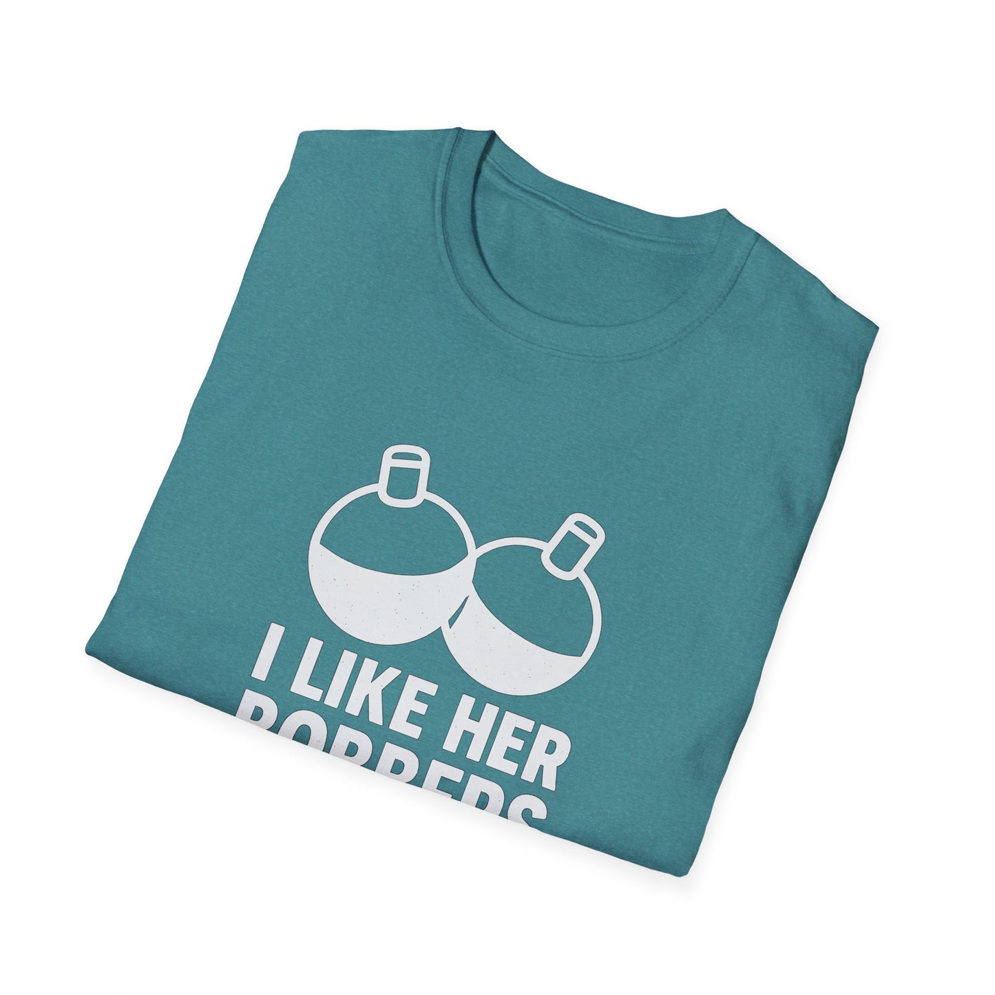 I Like Her Bobbers Unisex Softstyle T-Shirt - Fun Casual Wear for Fishing Enthusiasts