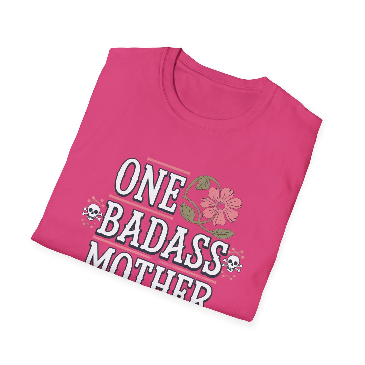 One Badass Mother Unisex Softstyle T-Shirt, Mother's Day Gift, Funny Mom Tee, Casual Wear, Mom Humor Shirt, Gift for Mom