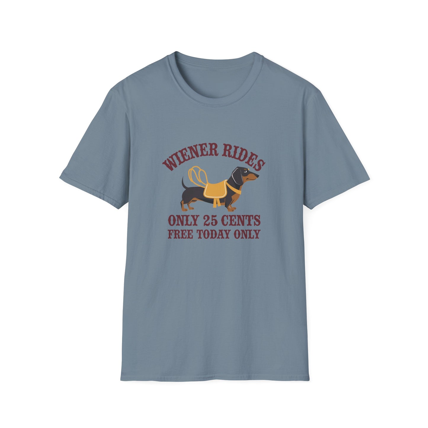 Humorous Wiener Rides Unisex T-Shirt - Fun Gift for Dog Lovers