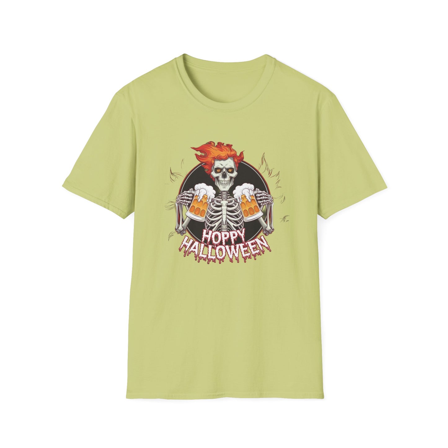 Halloween Skeleton T-Shirt, Unisex Softstyle Tee, Spooky Party Shirt, Halloween Costume Top, Gift for Halloween Lovers