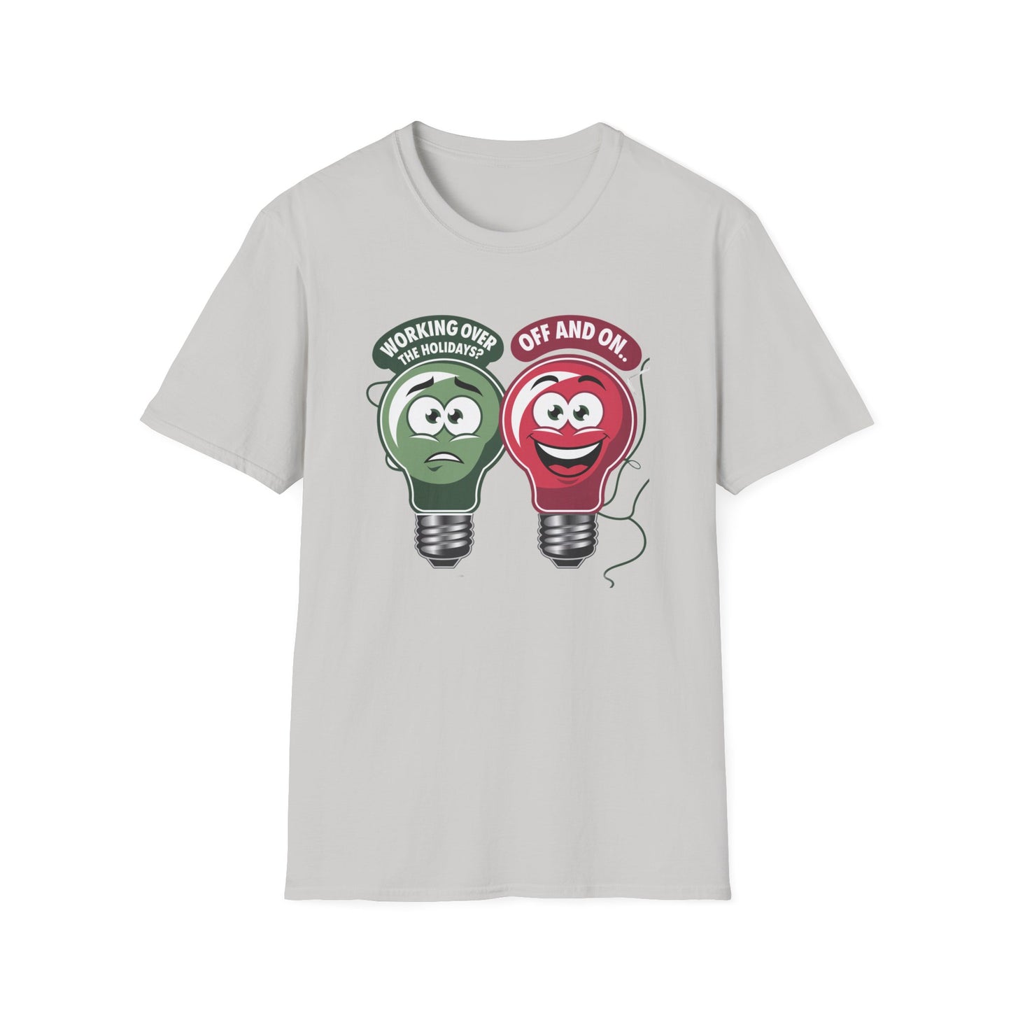 Fun Light Bulb Graphic T-Shirt, Quirky Gift for Dad, Humor Tee for Work, Perfect for Holidays, Unisex Softstyle Tee
