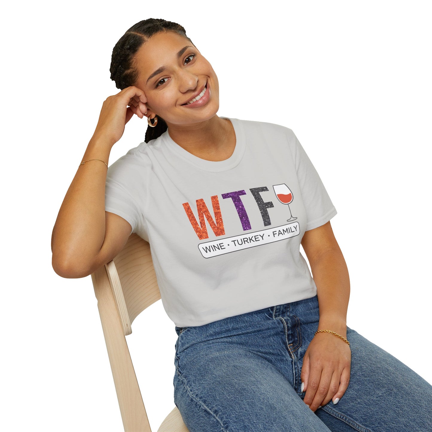 WTF Wine Turkey Family T-Shirt | Funny Thanksgiving Unisex Tee, Family Gathering Shirt, Wine Lover Gift, Holiday Apparel
