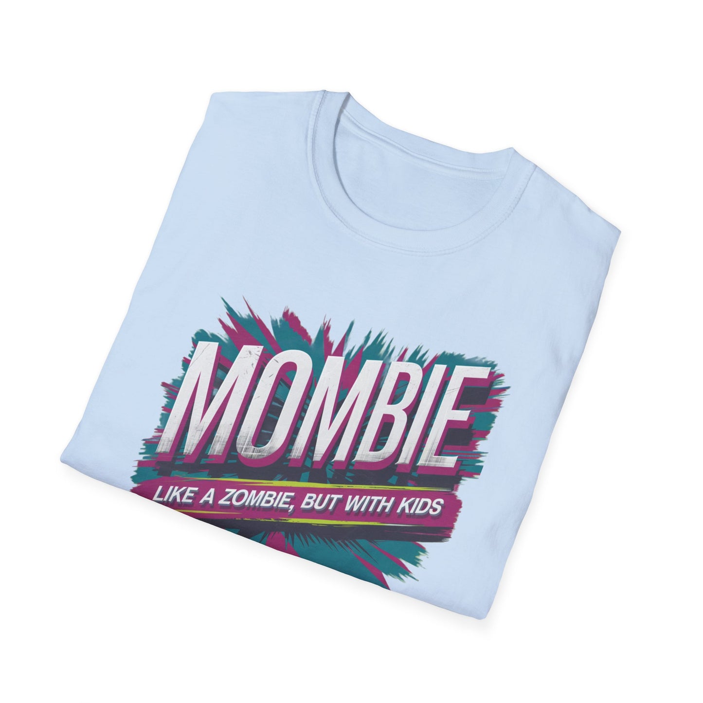 Mombie T-Shirt - Funny Parenting Gift, Unisex Softstyle Tee, Perfect for Moms, Halloween, Gift for New Moms, Casual Wear