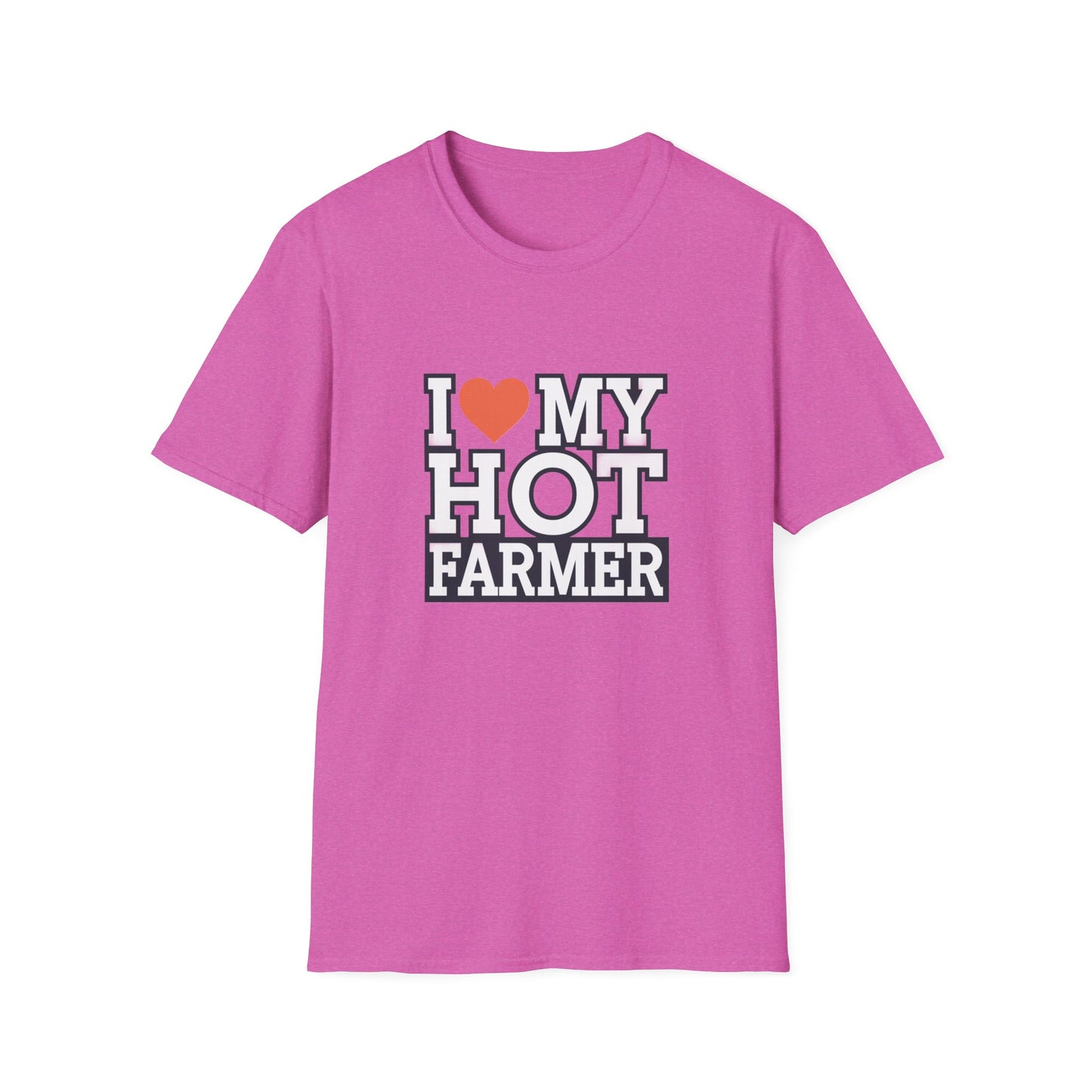 I Love My Hot Farmer Unisex Softstyle T-Shirt - Funny Farmer Gift