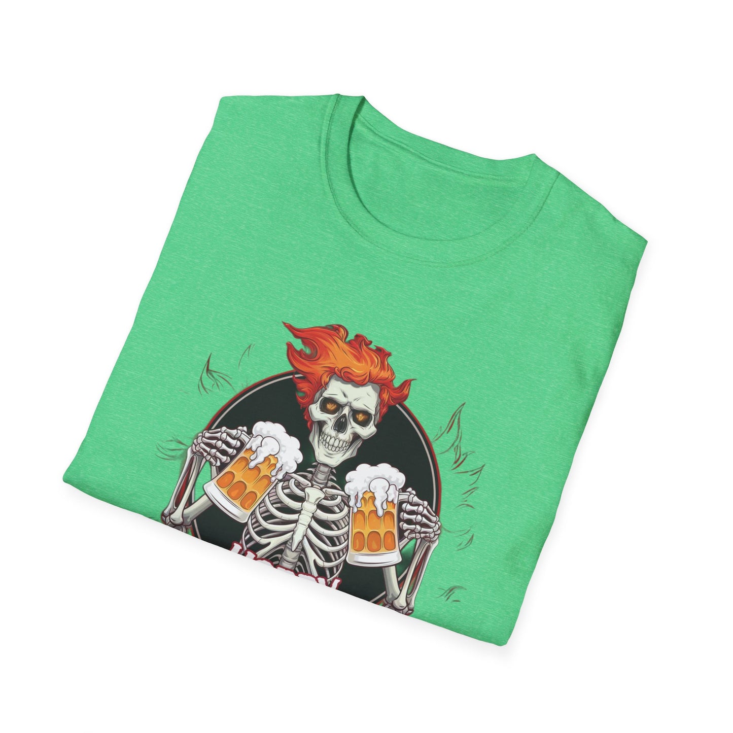 Halloween Skeleton T-Shirt, Unisex Softstyle Tee, Spooky Party Shirt, Halloween Costume Top, Gift for Halloween Lovers