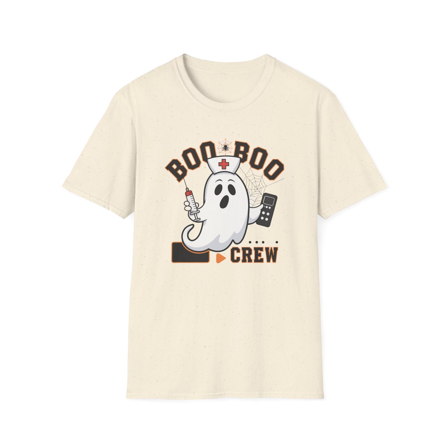 Boo Boo Crew T-Shirt, Softstyle Tee for Halloween, Ghost Nurse Shirt, Fun Family Costume Top, Spooky Comedy Dress-Up