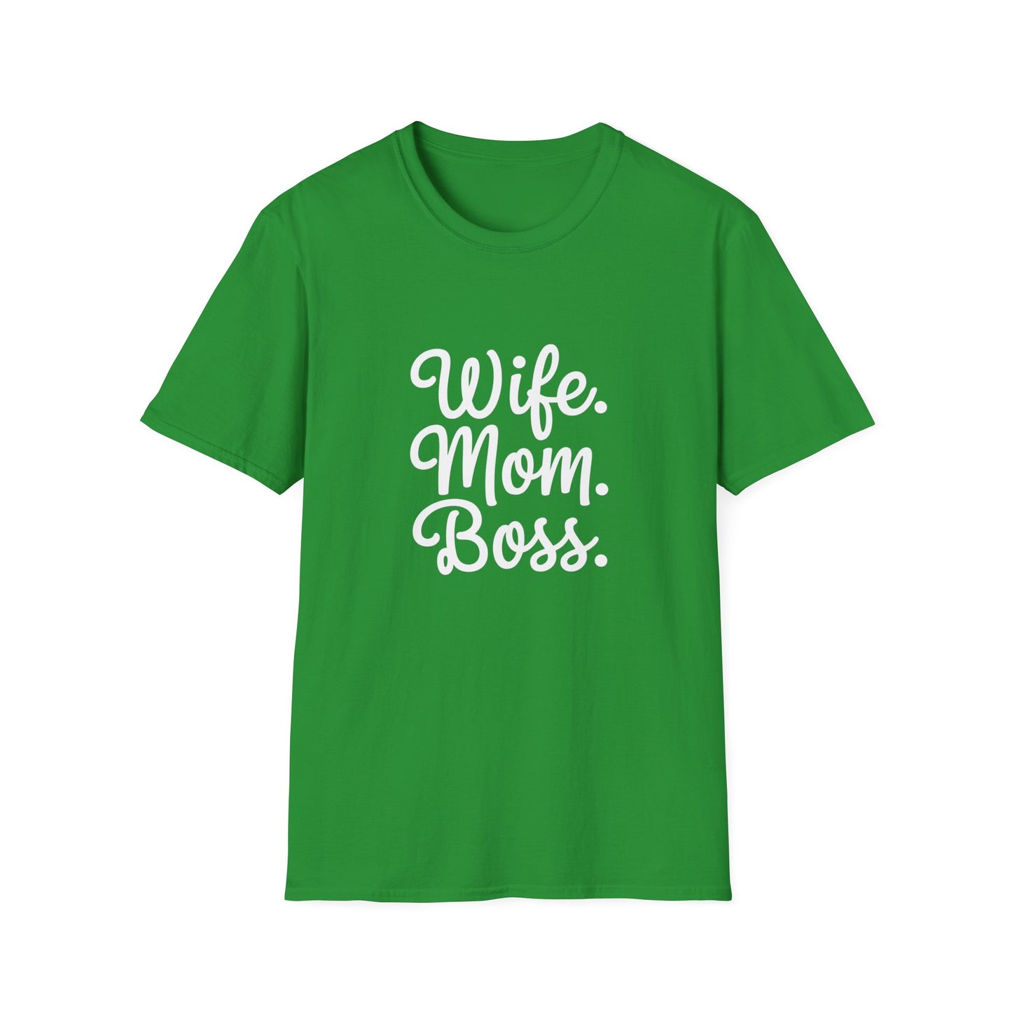Wife Mom Boss T-Shirt | Unisex Softstyle Tee for Empowered Moms | Gift for Mother's Day, Birthday, Casual Wear, Everyday Life