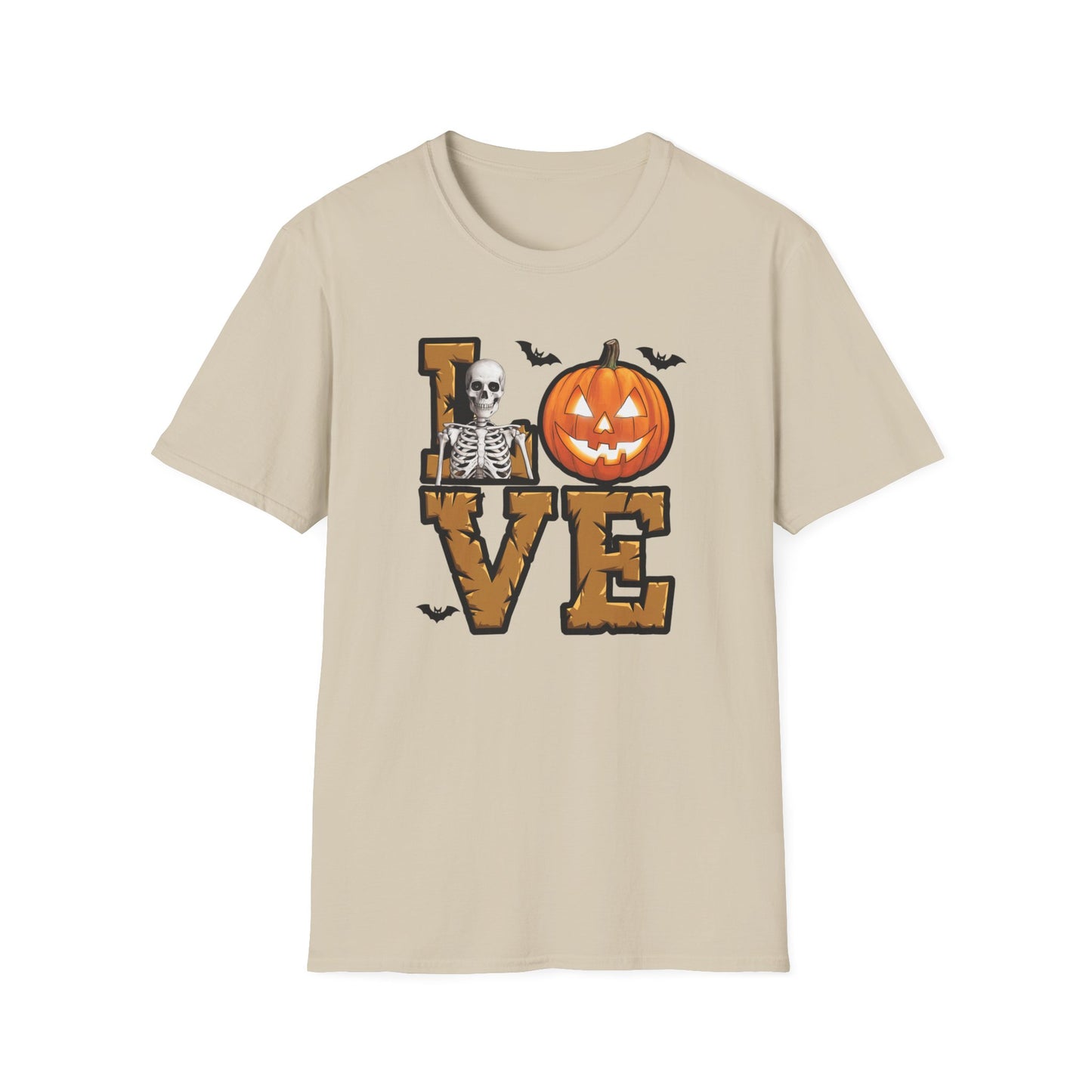 Halloween Skeleton Love T-Shirt, Spooky Graphic Tee, Unisex Fall Apparel, Halloween Costume, Trick or Treat Shirt