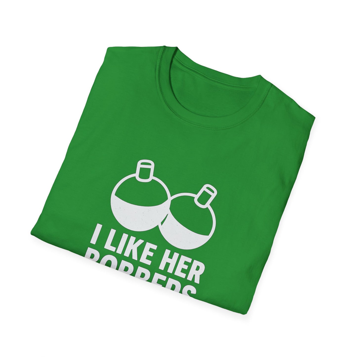 I Like Her Bobbers Unisex Softstyle T-Shirt - Fun Casual Wear for Fishing Enthusiasts