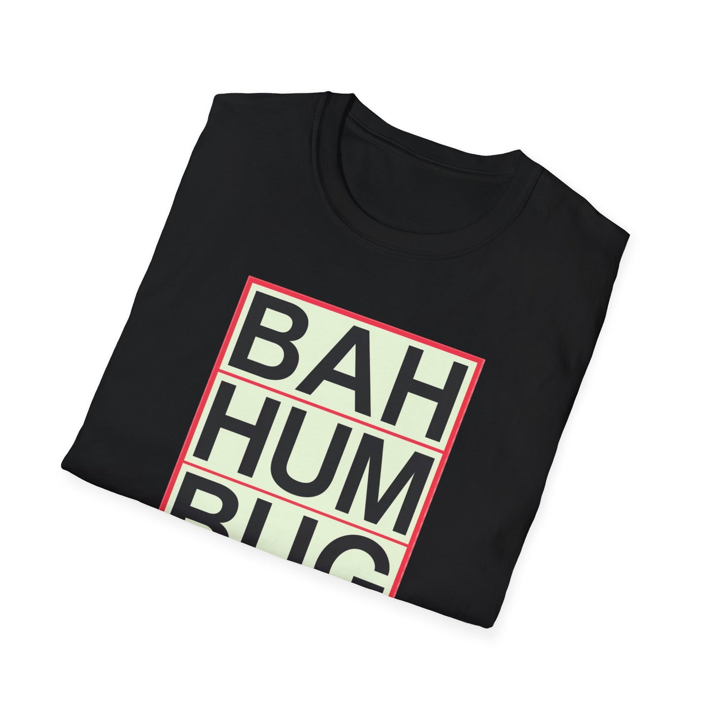Bah Humbug Unisex Softstyle T-Shirt, Funny Christmas Shirt, Holiday Humor Tee, Gift for Grumpy Friends, Festive Casualwear