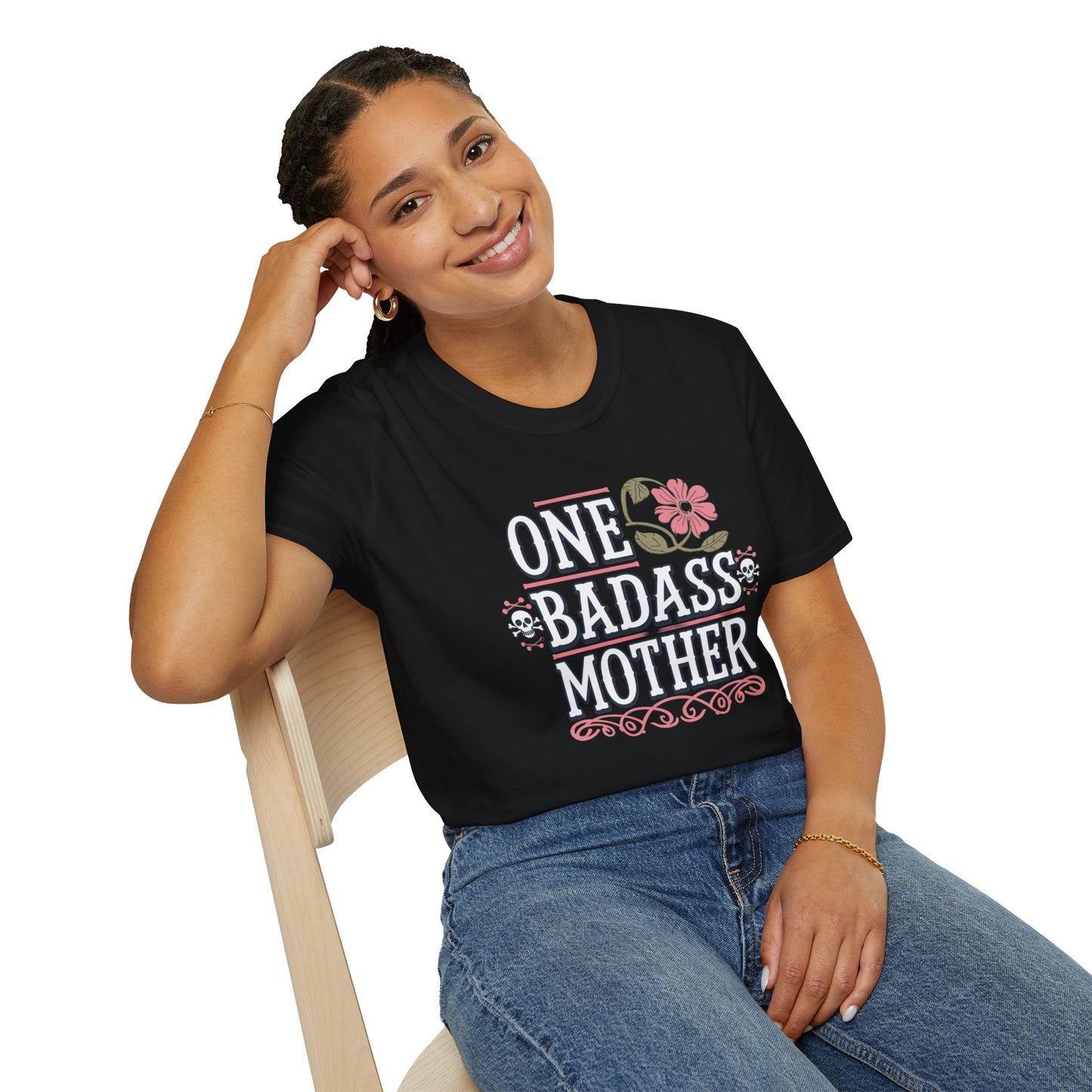 One Badass Mother Unisex Softstyle T-Shirt, Mother's Day Gift, Funny Mom Tee, Casual Wear, Mom Humor Shirt, Gift for Mom
