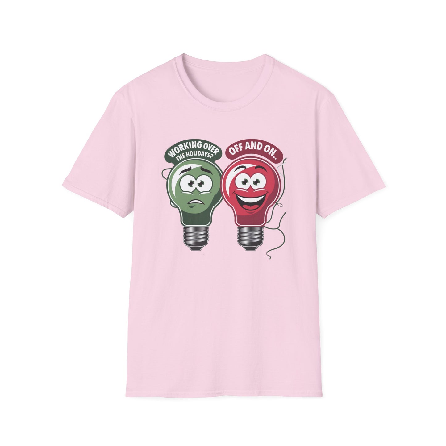 Fun Light Bulb Graphic T-Shirt, Quirky Gift for Dad, Humor Tee for Work, Perfect for Holidays, Unisex Softstyle Tee