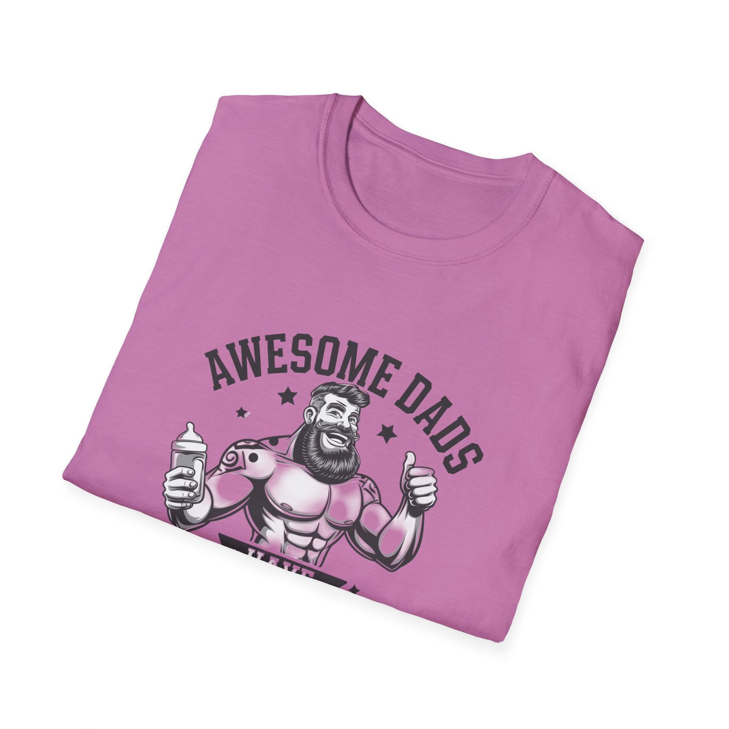 Awesome Dads Tattoo & Beard T-Shirt | Unisex Softstyle Tee Fathers Day Gift