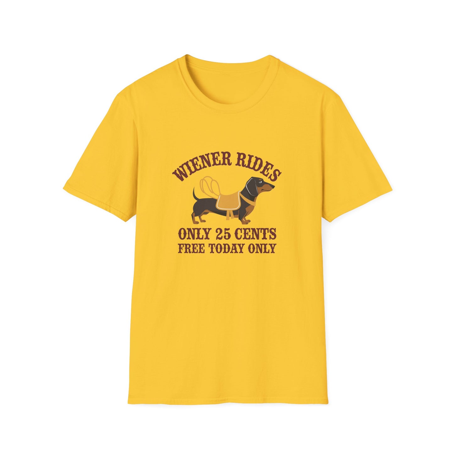 Humorous Wiener Rides Unisex T-Shirt - Fun Gift for Dog Lovers