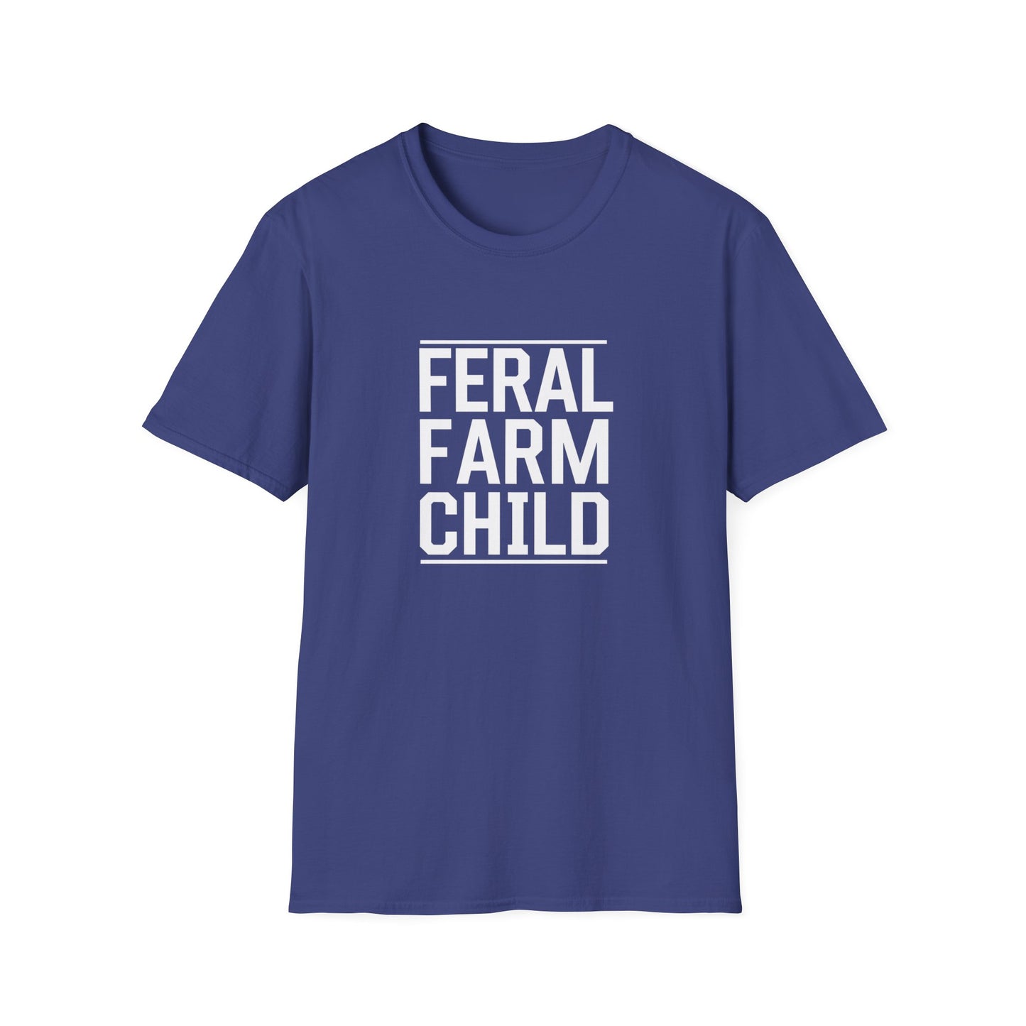 Feral Farm Child Unisex Softstyle T-Shirt - Perfect for Young Farmers & Nature Lovers