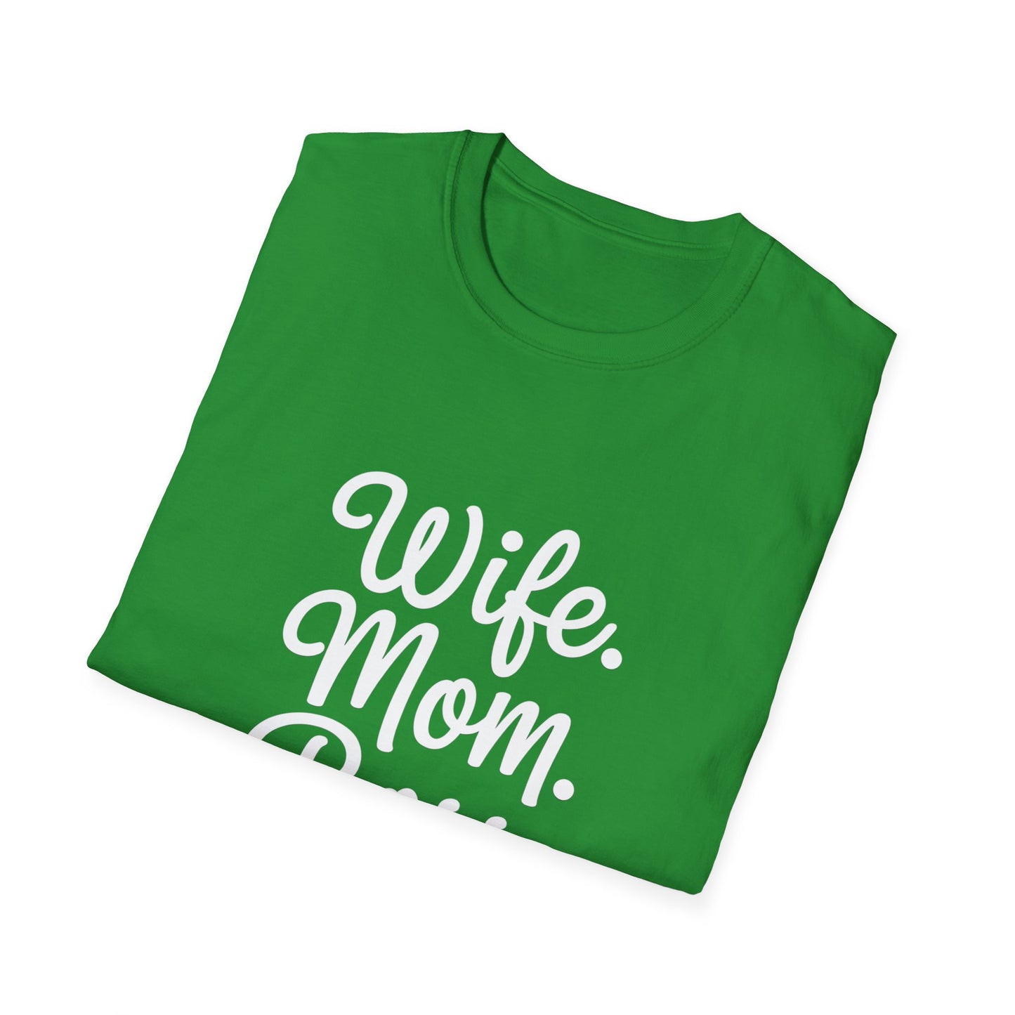 Wife Mom Boss T-Shirt | Unisex Softstyle Tee for Empowered Moms | Gift for Mother's Day, Birthday, Casual Wear, Everyday Life