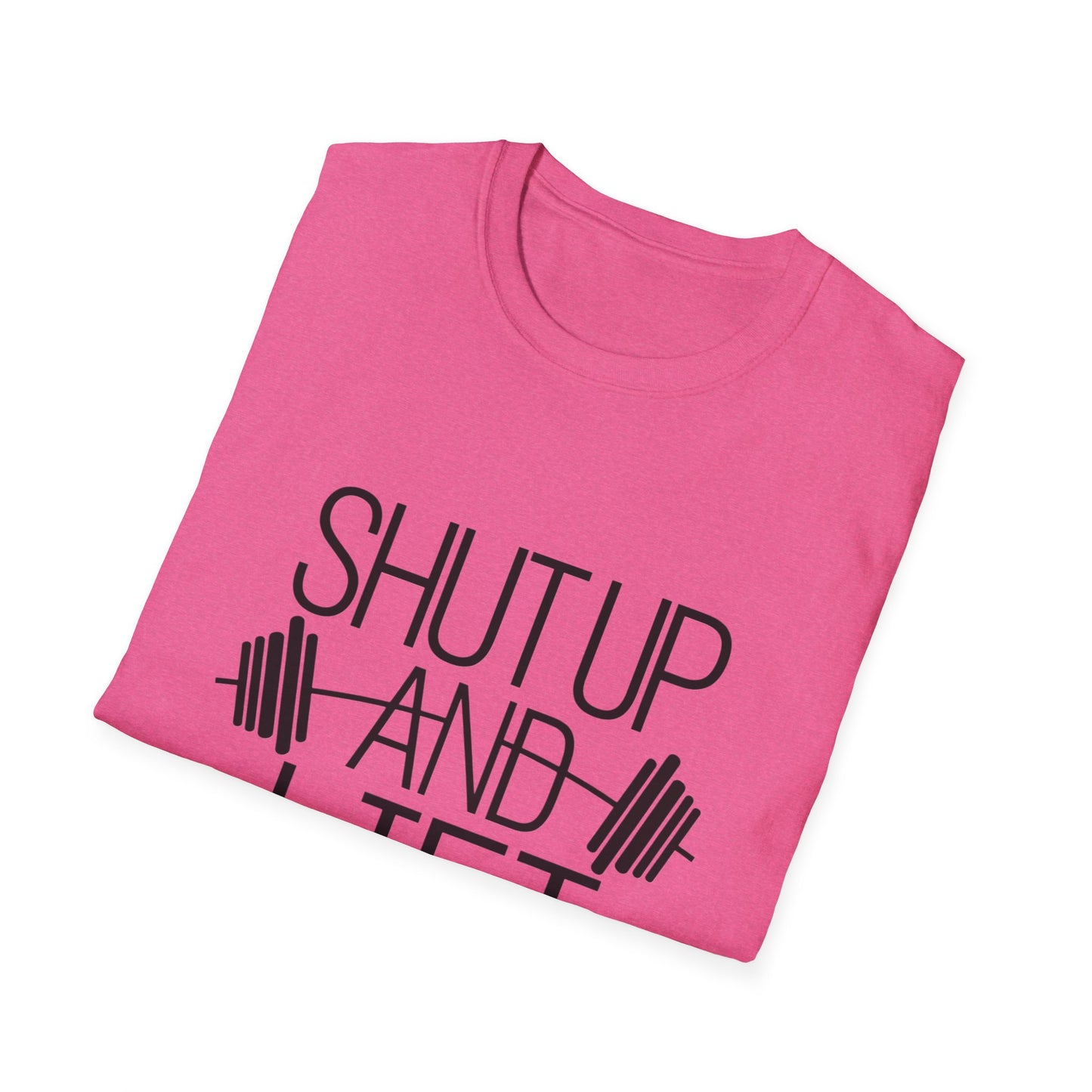 Fitness Motivation T-Shirt - "Shut Up and Lift" - Unisex Softstyle Tee for Gym Enthusiasts
