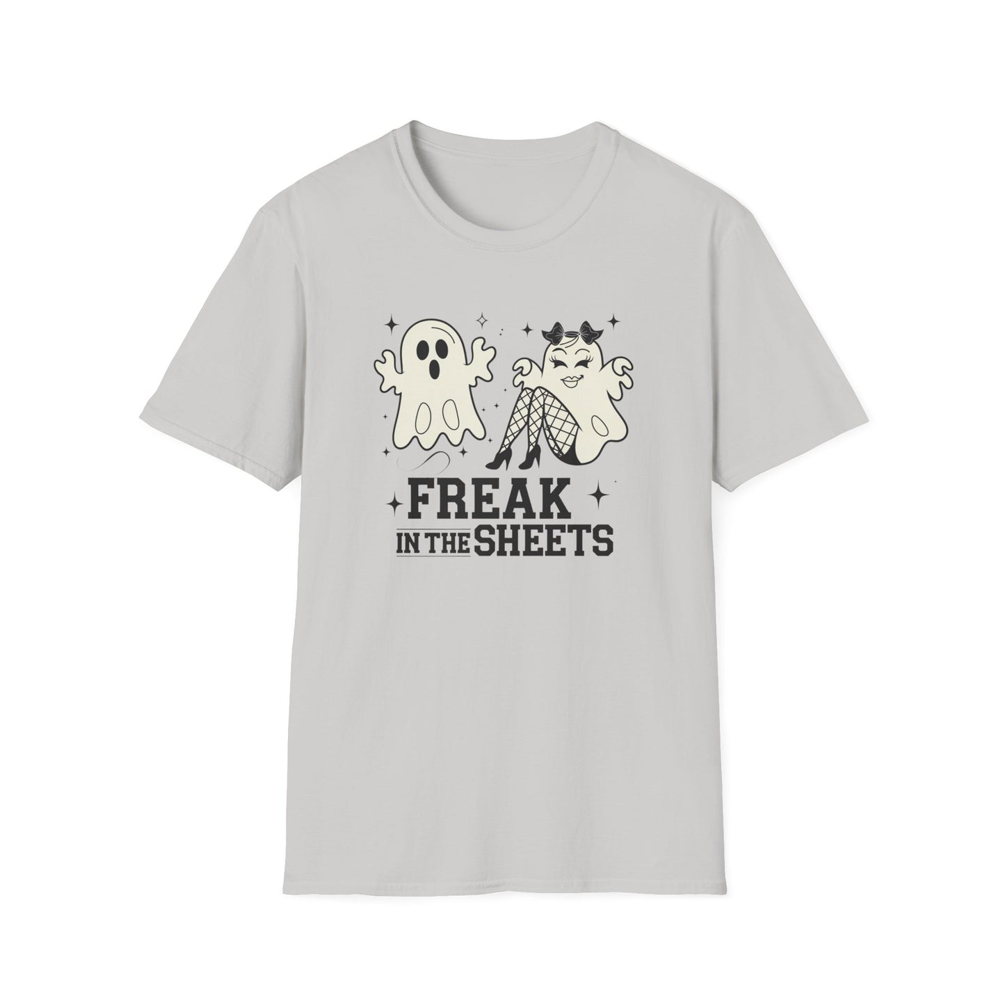 Freak in the Sheets Unisex T-Shirt, Funny Halloween Tee, Ghost & Witch Graphic Shirt, Spooky Season Apparel, Gift for Her