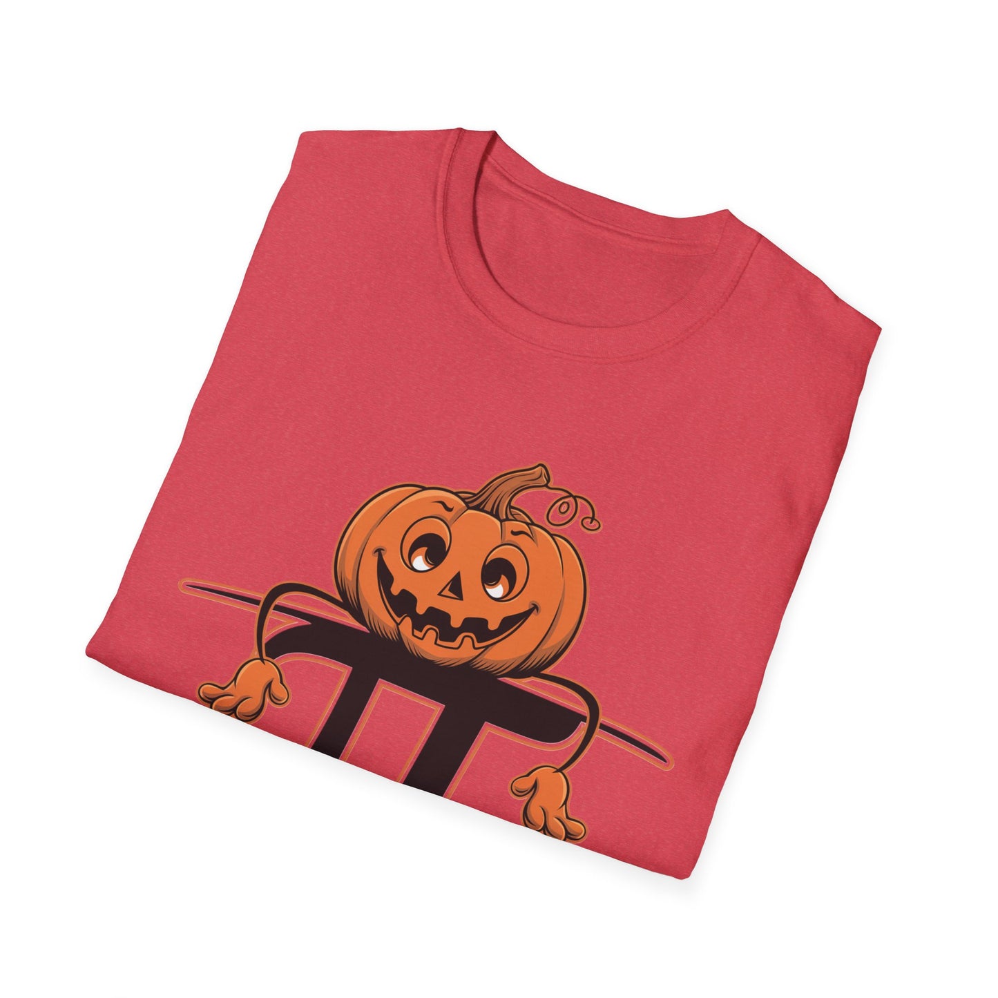 Funny Pumpkin Pi Unisex Softstyle T-Shirt - Halloween Tee, Math Lover Shirt, Fall Apparel, Seasonal Gift, Casual Outfit