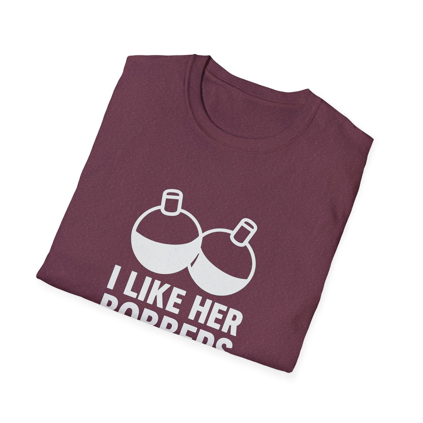 I Like Her Bobbers Unisex Softstyle T-Shirt - Fun Casual Wear for Fishing Enthusiasts