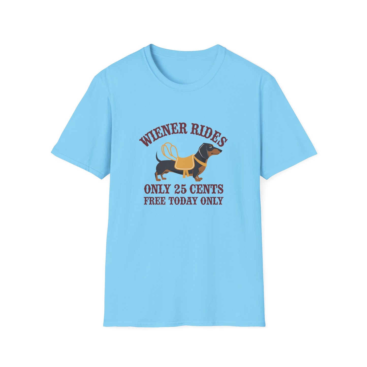 Humorous Wiener Rides Unisex T-Shirt - Fun Gift for Dog Lovers