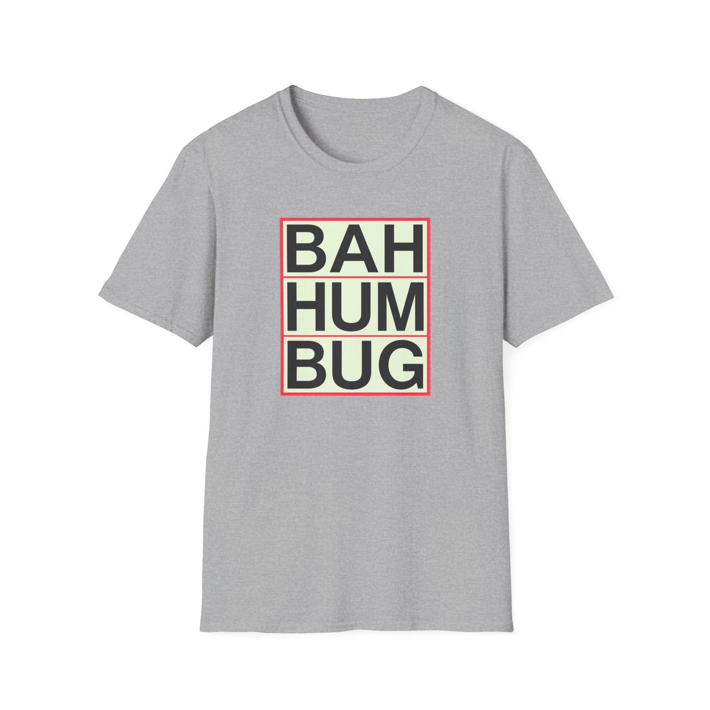 Bah Humbug Unisex Softstyle T-Shirt, Funny Christmas Shirt, Holiday Humor Tee, Gift for Grumpy Friends, Festive Casualwear